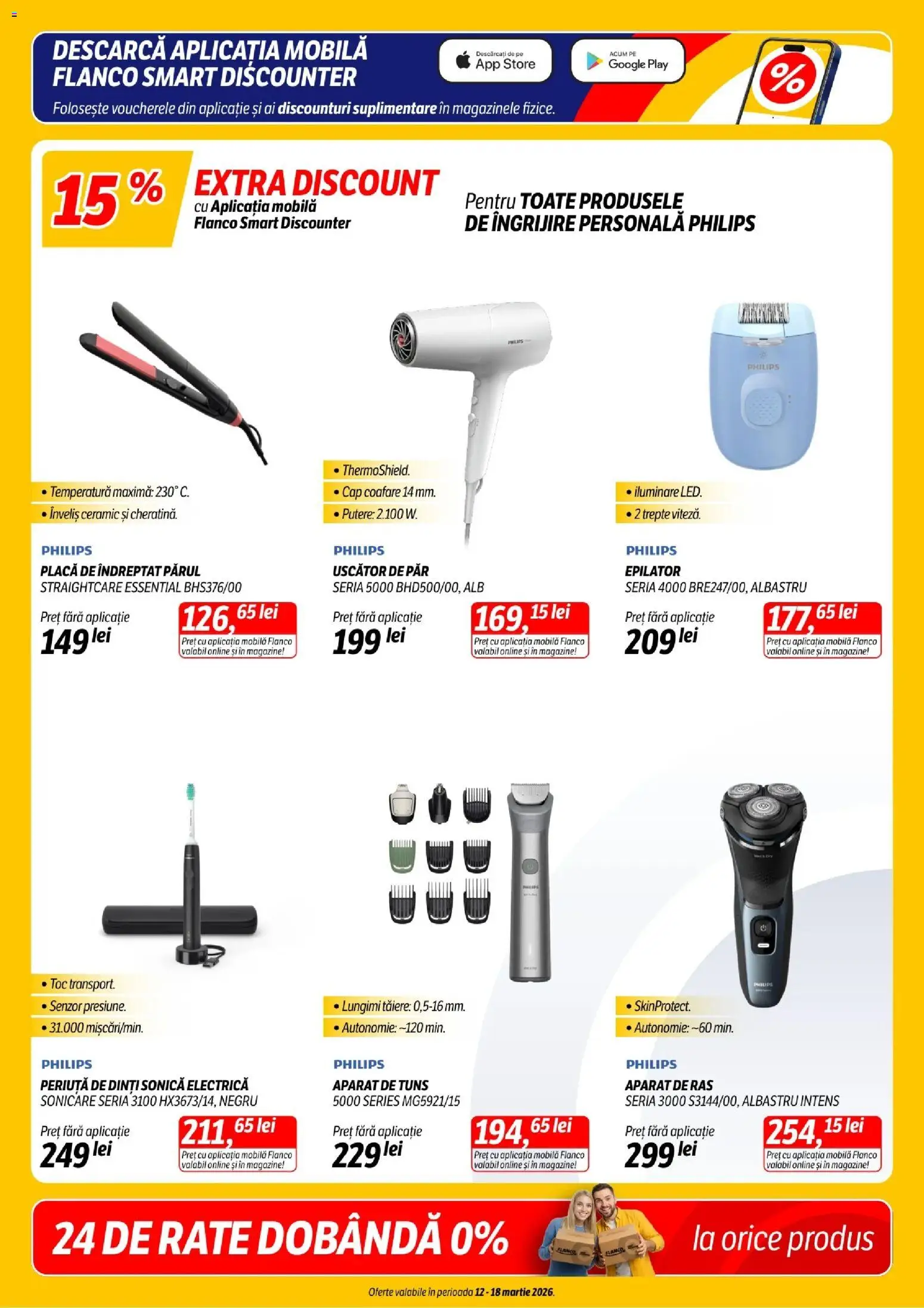 Noul catalog Flanco – valabil de la 12.03.2026 | Pagină: 5 | Produse: Aparat De Ras, Epilator, Uscător De Păr, Periuță de dinți