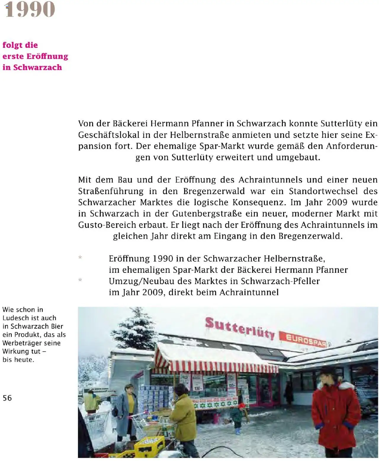 Sutterlüty Unsere Chronik gültig ab 01.08.2025 | Seite: 56 | Produkte: Bäckerei, Bier