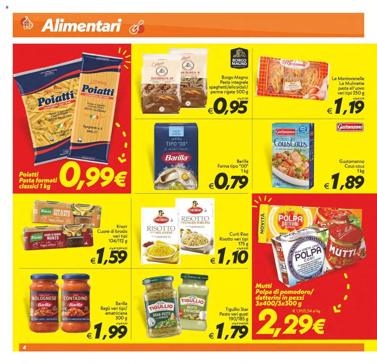 Volantino SuperConveniente del 12.09.2025 | Pagina: 4 | Prodotti: Riso, Farina, Pasta, Penne