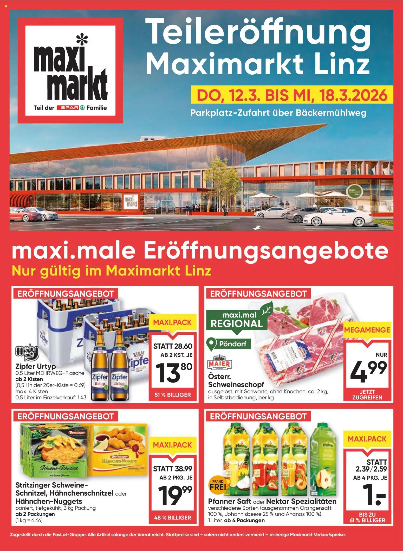 Maximarkt Teileröffnung Linz gültig ab 12.03.2026 | Seite: 1 | Produkte: Saft, Ananas