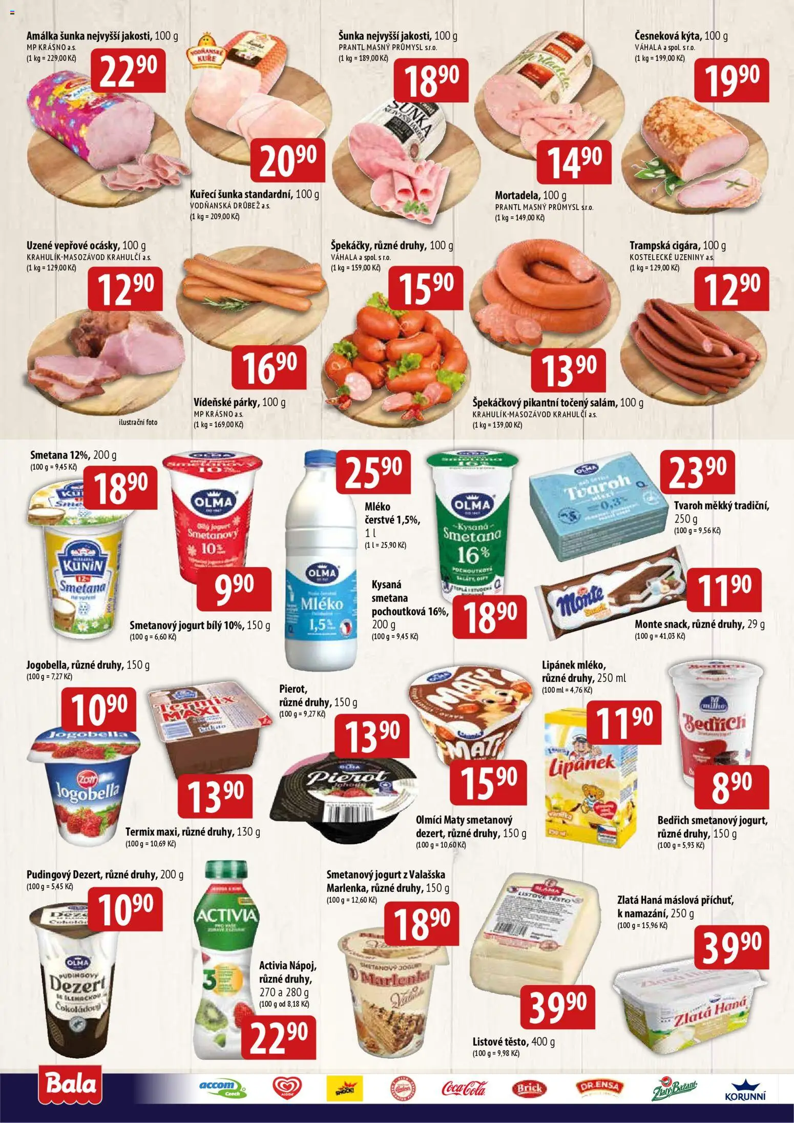 BALA velký leták od 29.04.2026 | Strana: 2 | Produkty: Smetanový jogurt, Jogurt, Uzeniny, Zlatá Hana