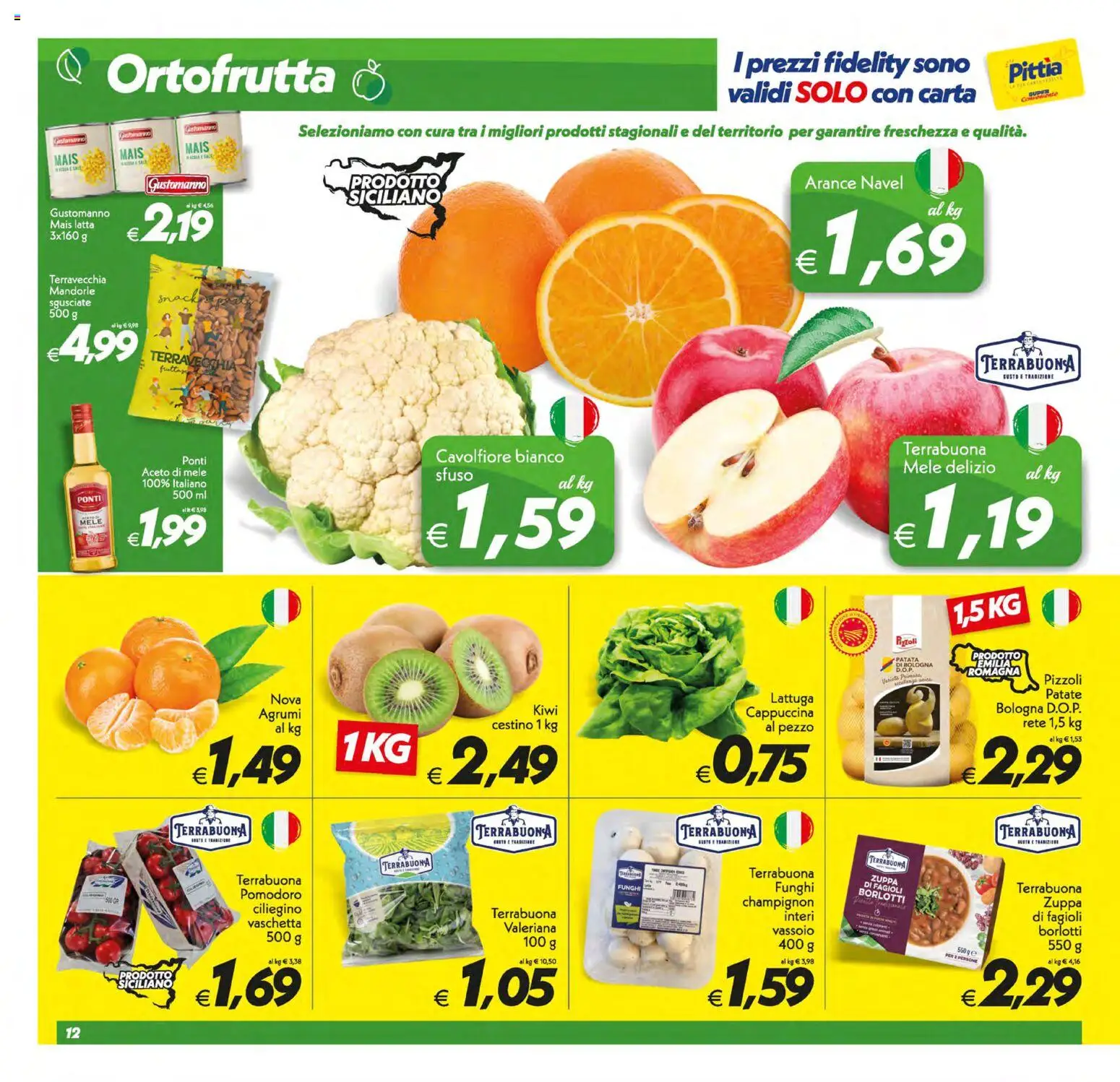 Volantino SuperConveniente del 13.01.2026 | Pagina: 12 | Prodotti: Kiwi, Pomodoro, Mandorle, Aceto