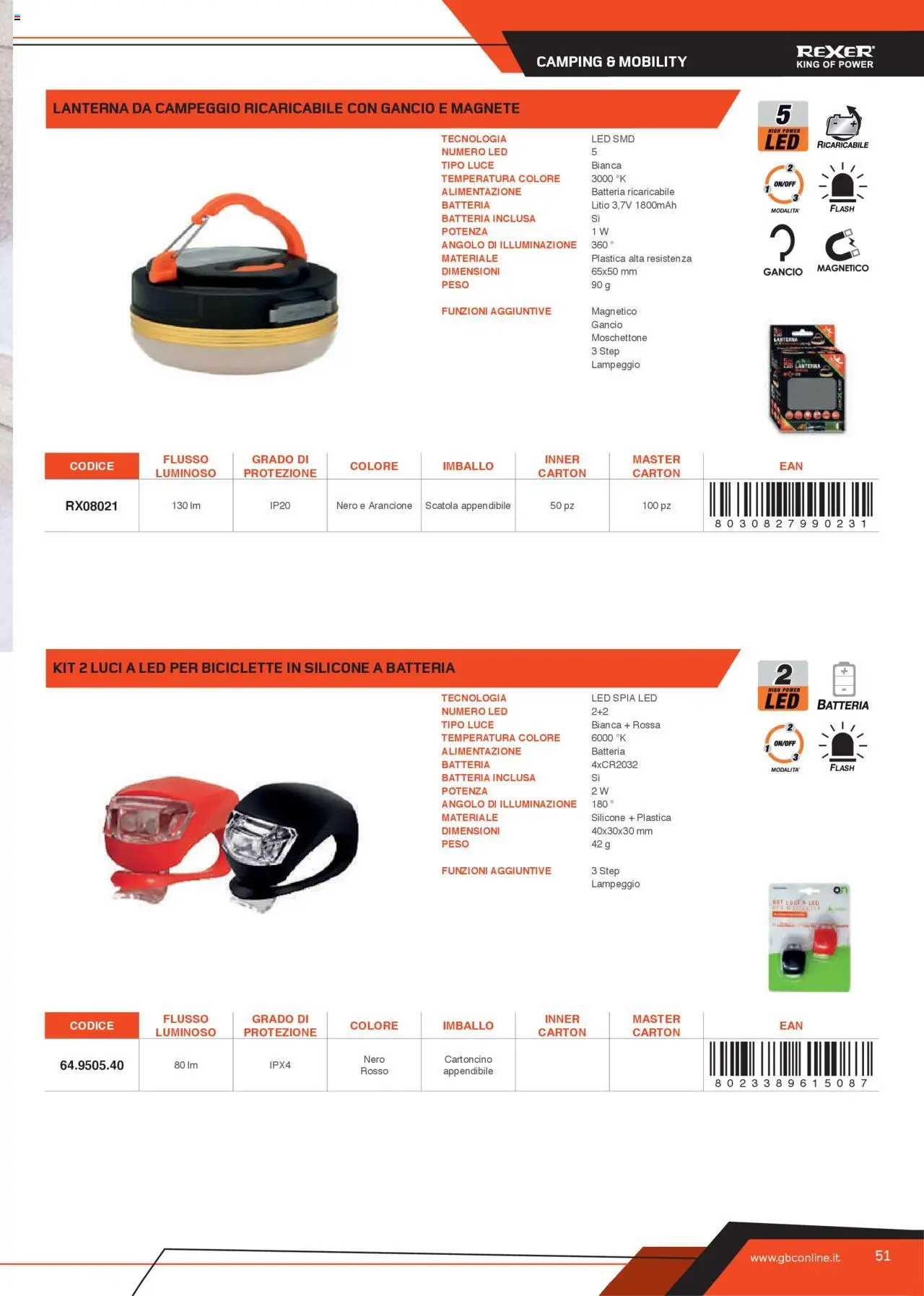 Volantino GBC del 31.05.2025 | Pagina: 51 | Prodotti: Lanterna, Silicone, Scatola, Batteria