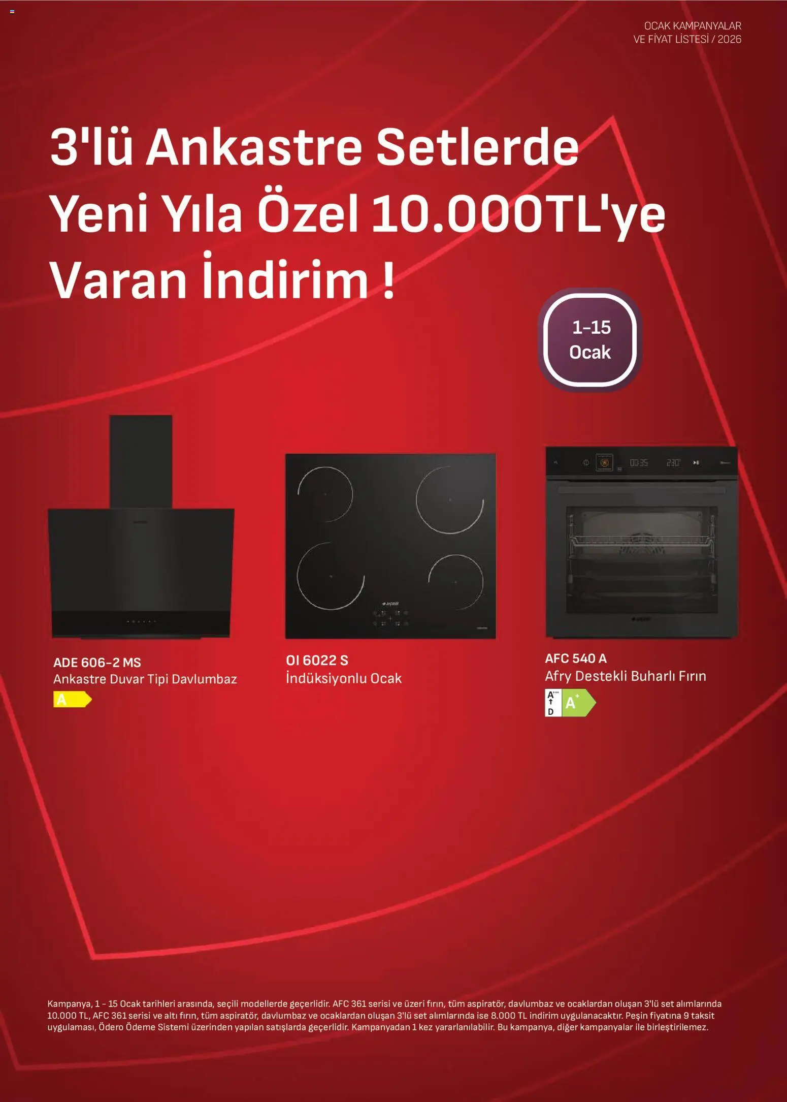 Arçelik Ankastre Kataloğu - 01.01.2025 tarihinden itibaren geçerlidir | Sayfa: 1 | Ürünler: Davlumbaz, Fırın, Ocak