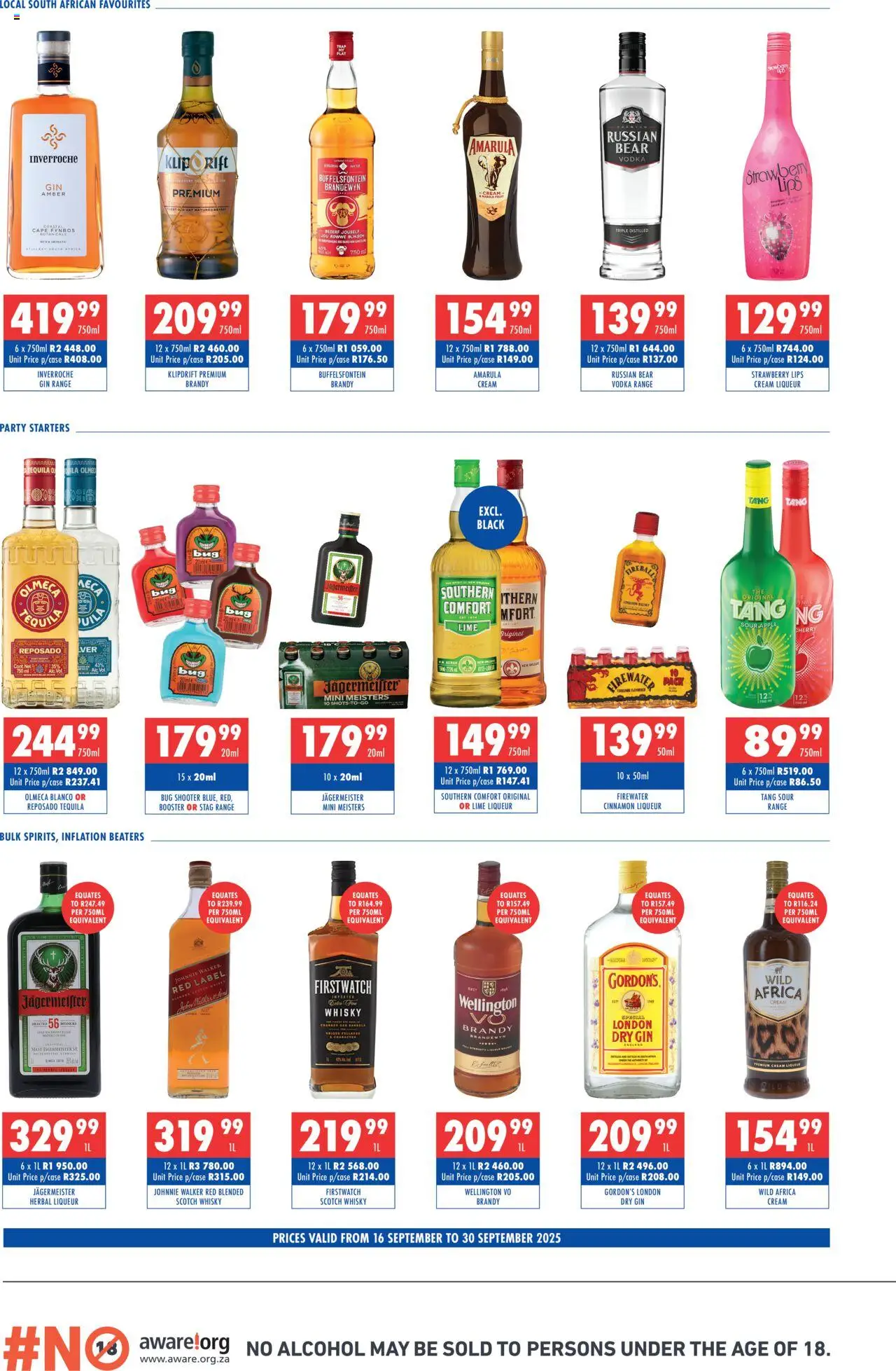 New Ultra Liquors catalogue – valid from 16.09.2025 | Page: 2 | Products: Brandy, Gin, Cream, Lime