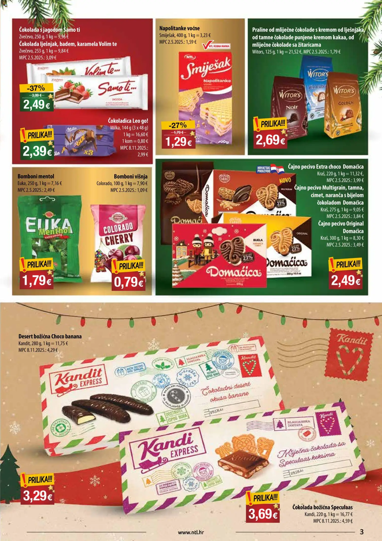 NTL katalog | vrijedi od 26.11.2025 | Stranica: 3 | Proizvodi: Banane, Bomboni, Karamela, Pecivo