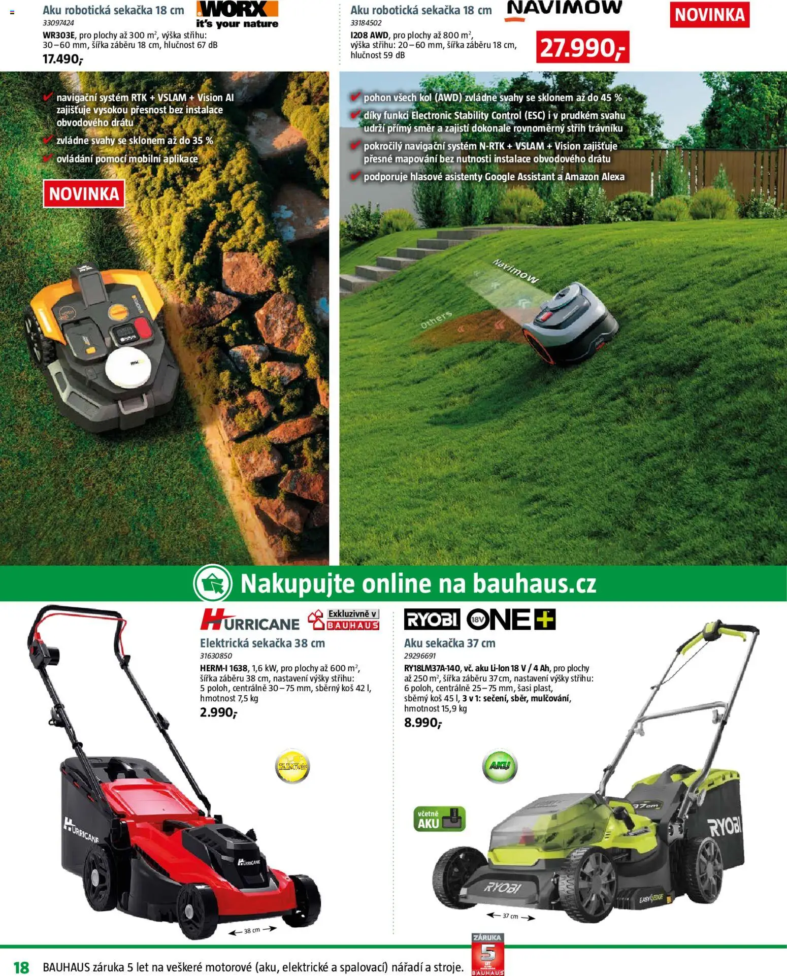 Bauhaus katalog Zahradní centrum od 20.03.2026 | Strana: 18 | Produkty: Nářadí, Elektro, Elektrická sekačka, Koš
