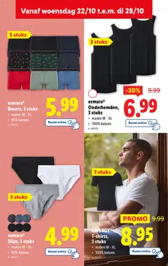 esmaraⓇ Boxers, 3 stuks, Boxers, maten M - XL, 95% katoen - Voorbeeld van een folder van Lidl, geldig van 22.10.2025 | Pagina: 42 | Producten: Boxers