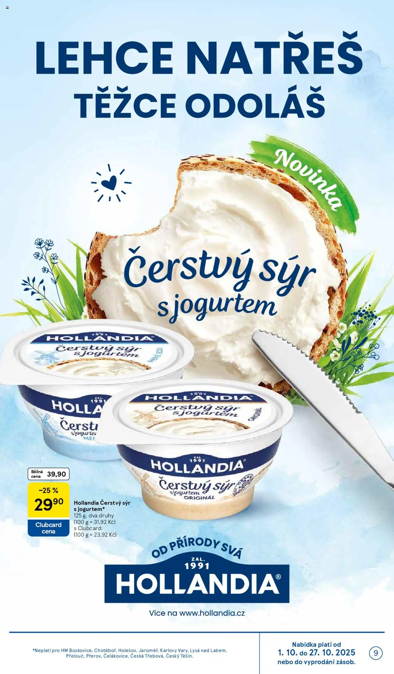 Tesco katalog od 01.10.2025 | Strana: 9 | Produkty: Sýr, Hollandia, Čerstvý sýr