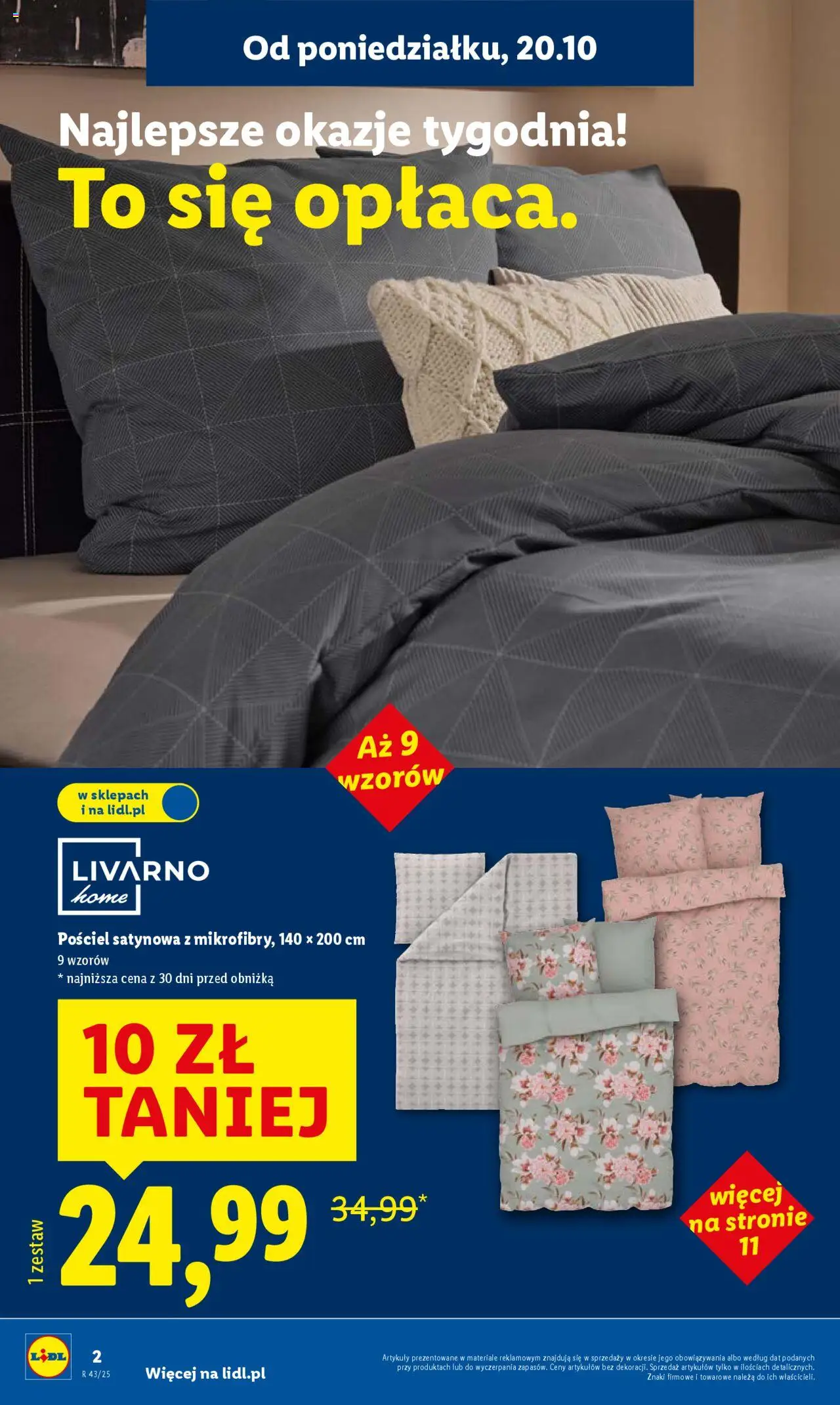 Lidl Katalog od 20.10.2025 | Strona: 2 | Produkty: Pościel, Pościel satynowa