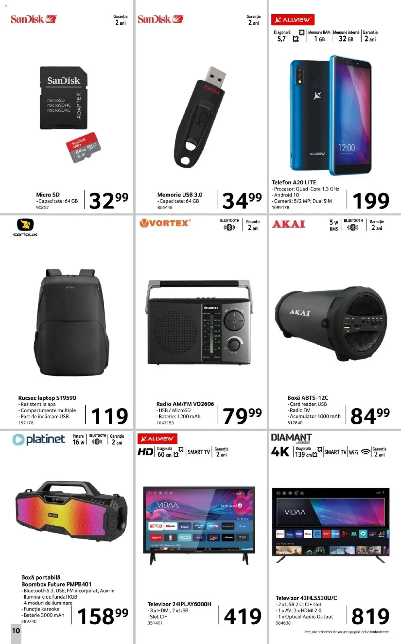 Noul catalog Selgros – valabil de la 28.11.2025 | Pagină: 10 | Produse: Telefon, Memorie, Radio, Boxă portabilă