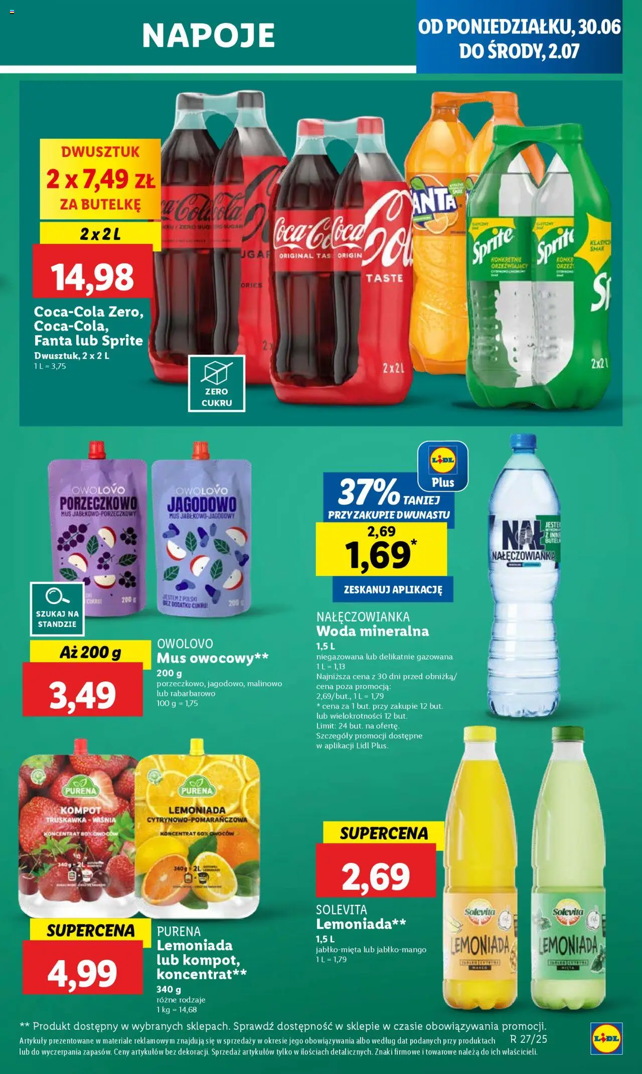 Lidl Gazetka od 30.06.2025 | Strona: 41 | Produkty: Woda mineralna Nałęczowianka, Napoje, Sprite, Woda