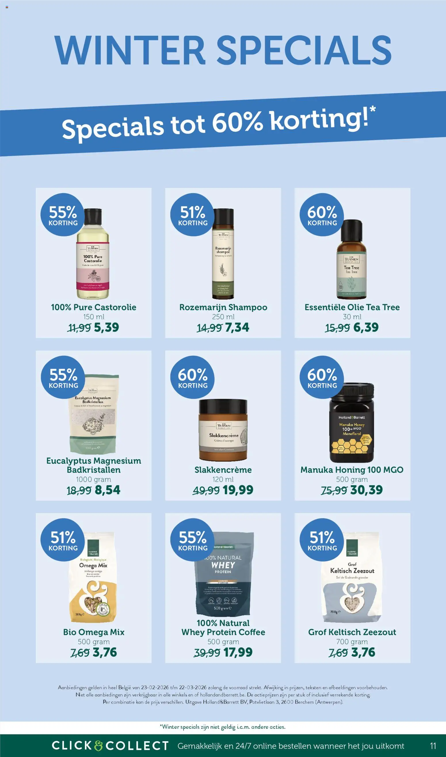 {H1} | Pagina: 11 | Producten: Whey, Zeezout, Shampoo, Kan