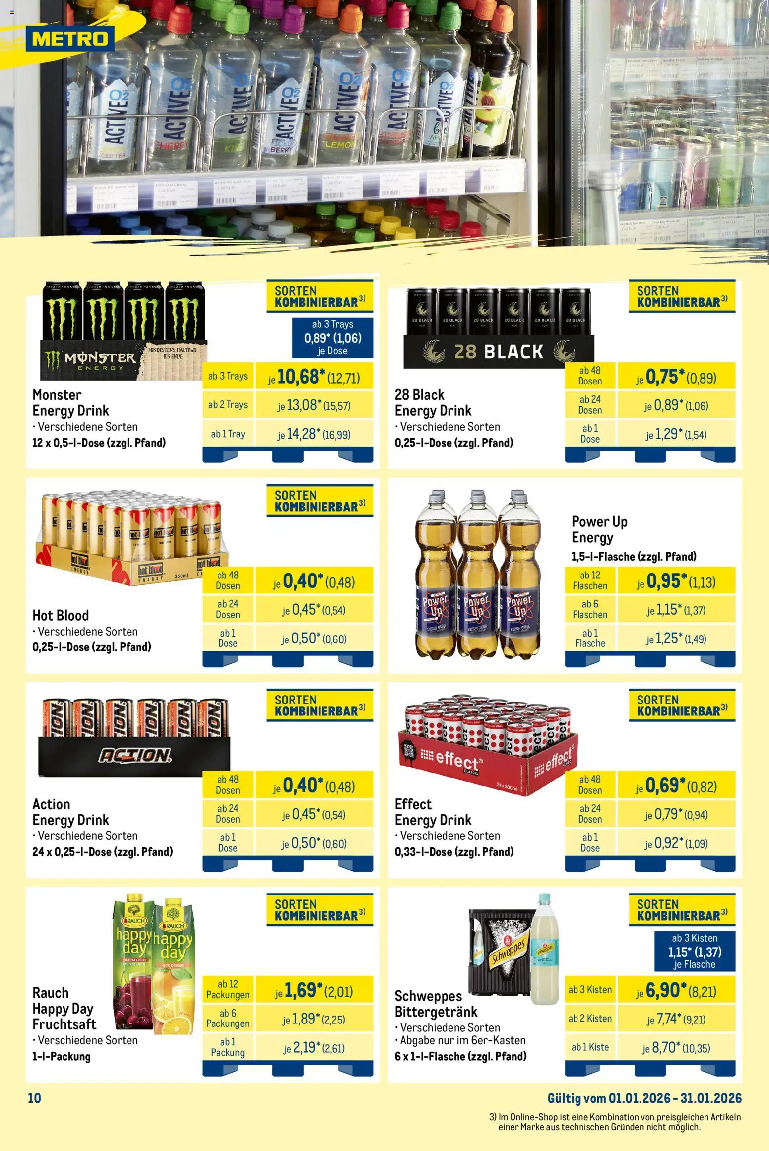Metro - Monats-Mix – gültig ab 01.01.2026 | Seite: 10 | Produkte: Energy, Schweppes, Monster, Fruchtsaft