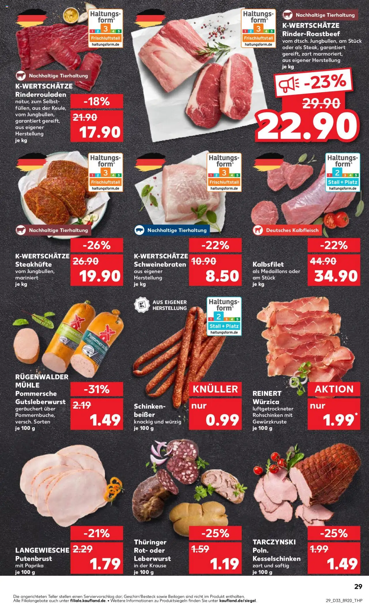 Kaufland Prospekt 	 - gültig ab dem 14.08.2025 | Seite: 29 | Produkte: Rinderrouladen, Mühle, Paprika, Schinken