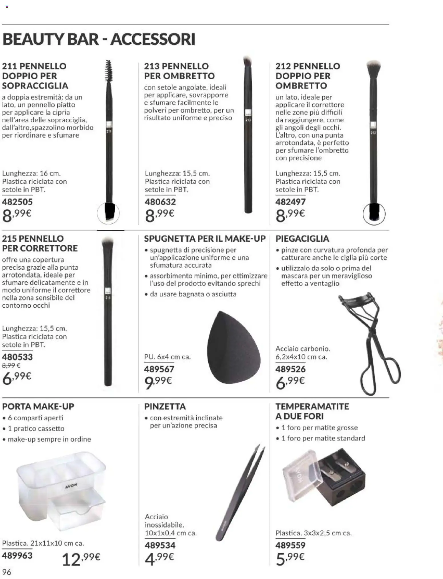 Volantino Avon del 01.12.2025 | Pagina: 96 | Prodotti: Temperamatite, Pennello, Correttore, Cipria