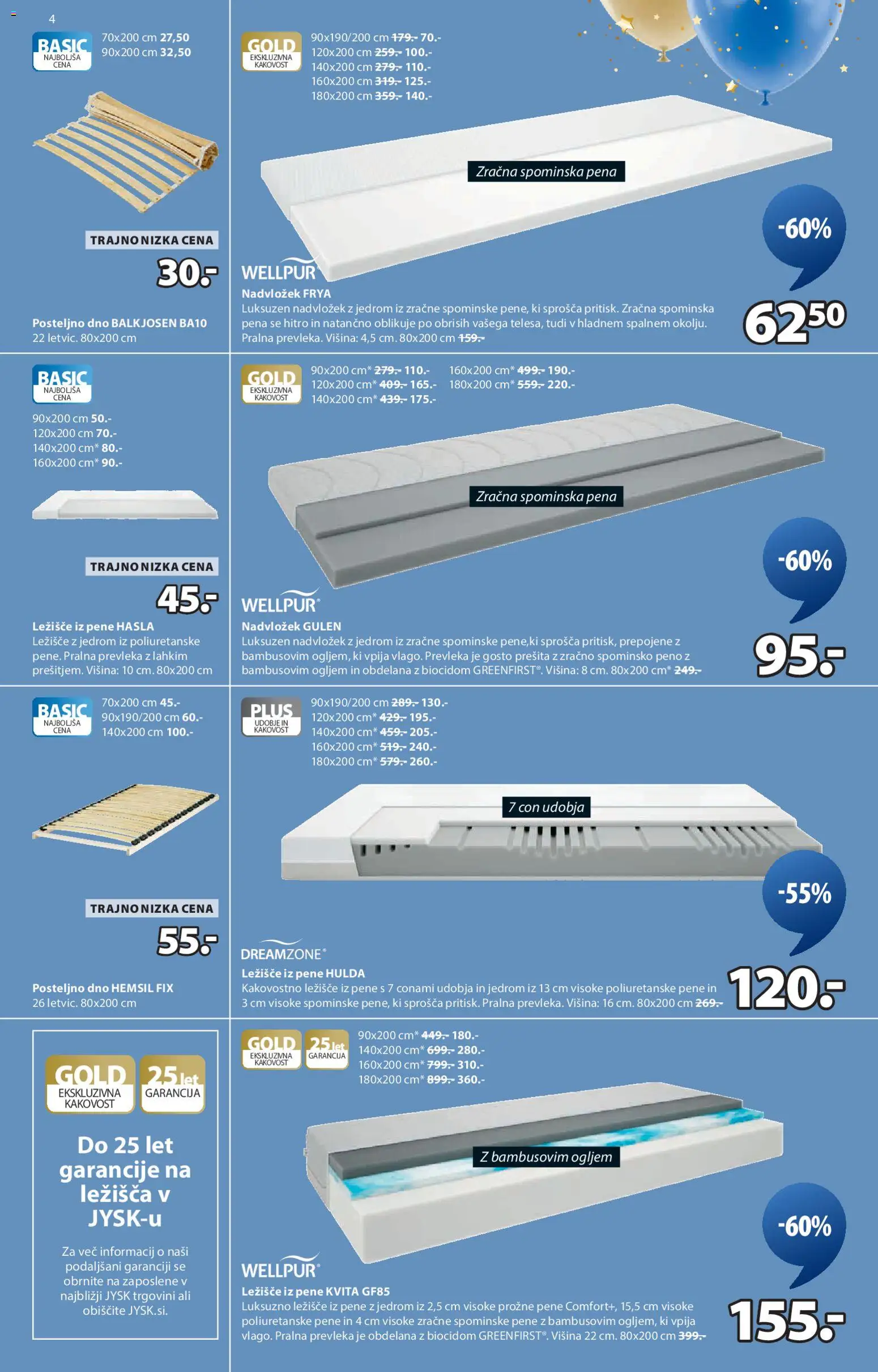 Novi JYSK katalog ponudbe – veljaven od 22.10.2025 | Stran: 4 | Izdelki: Ležišče, Nadvložek, Prevleka