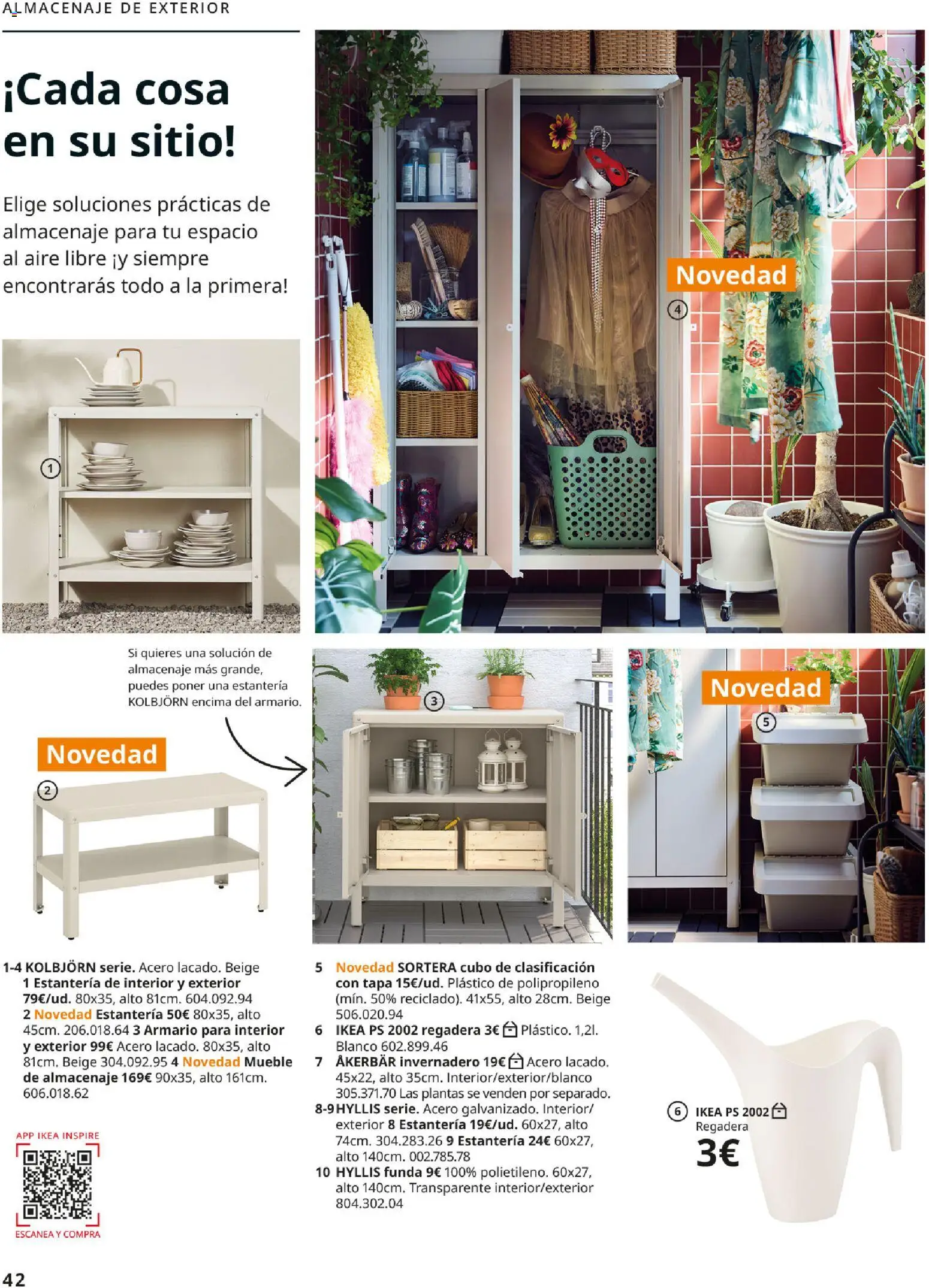 Catálogo IKEA Muebles de exterior │ válido desde el 17.12.2025 | Página: 42 | Productos: Regadera, Funda, Almacenaje, Armario