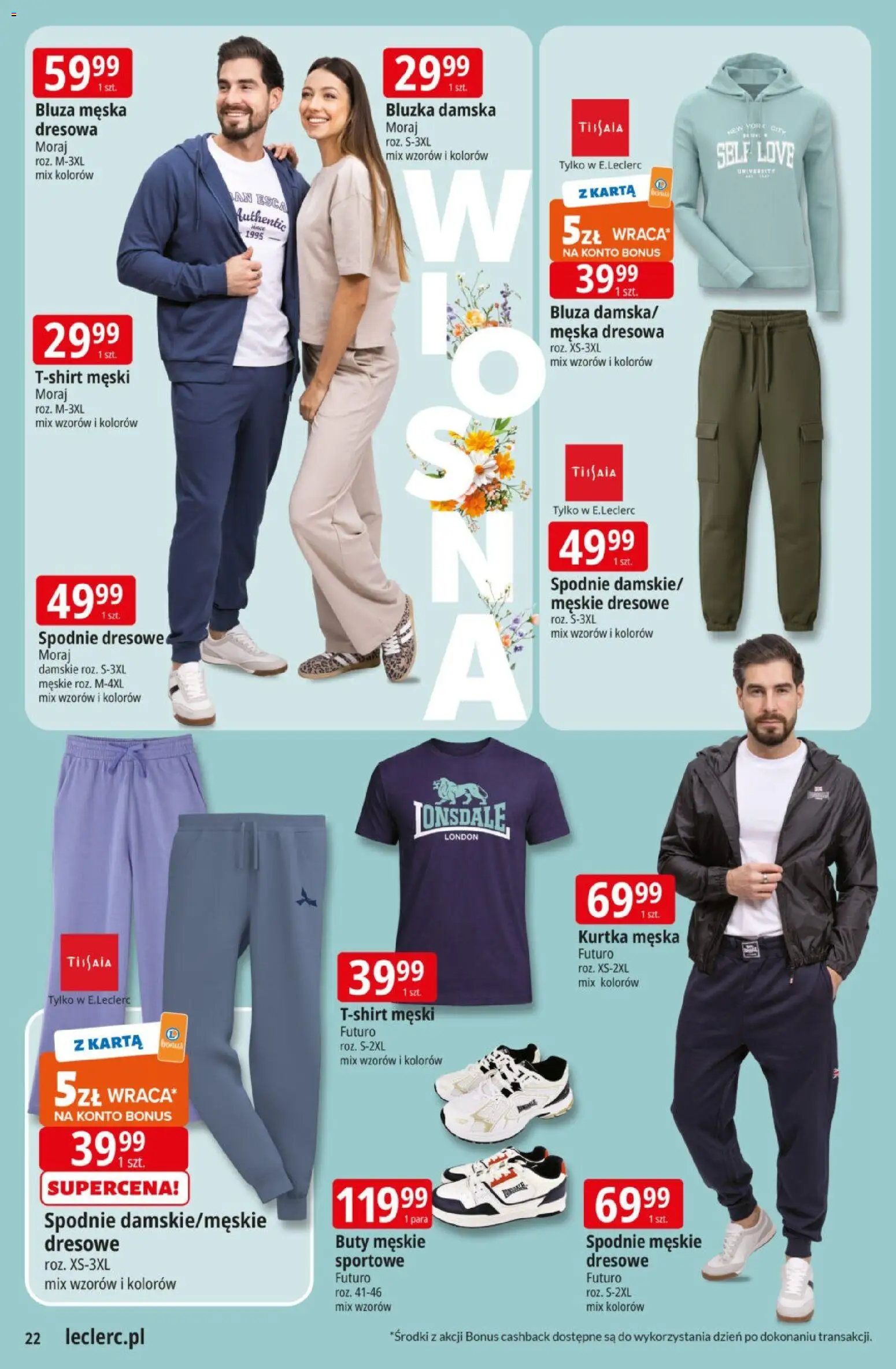 E.Leclerc gazetka od 10.03.2026 | Strona: 22 | Produkty: Karta, Kurtka, Spodnie, Buty