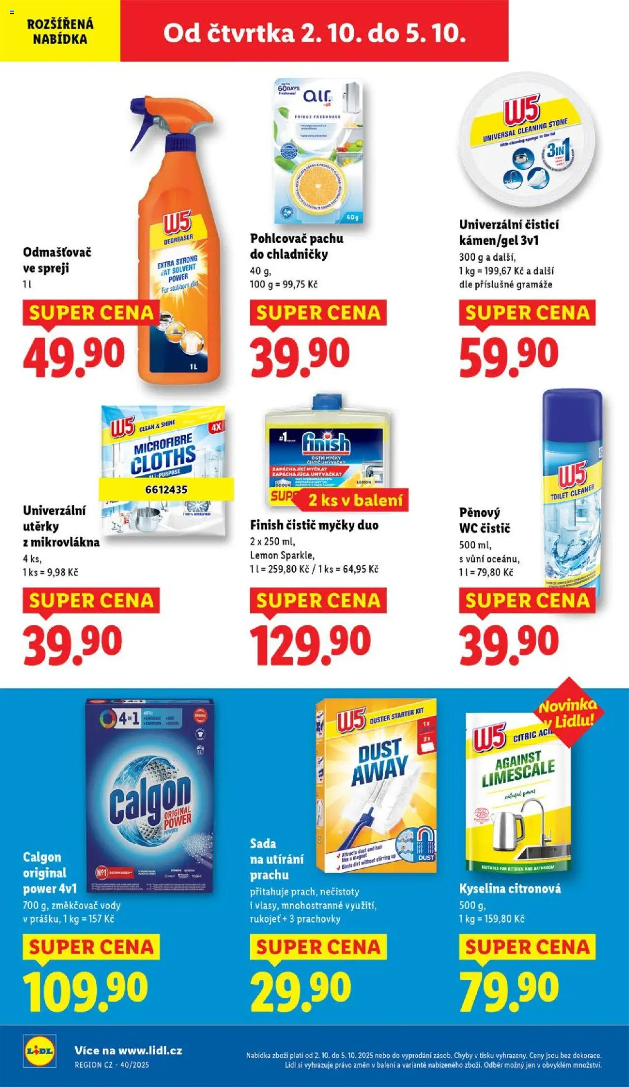 Lidl leták od 02.10.2025 | Strana: 28 | Produkty: Finish, Utěrky, Změkčovač vody, Wc čistič