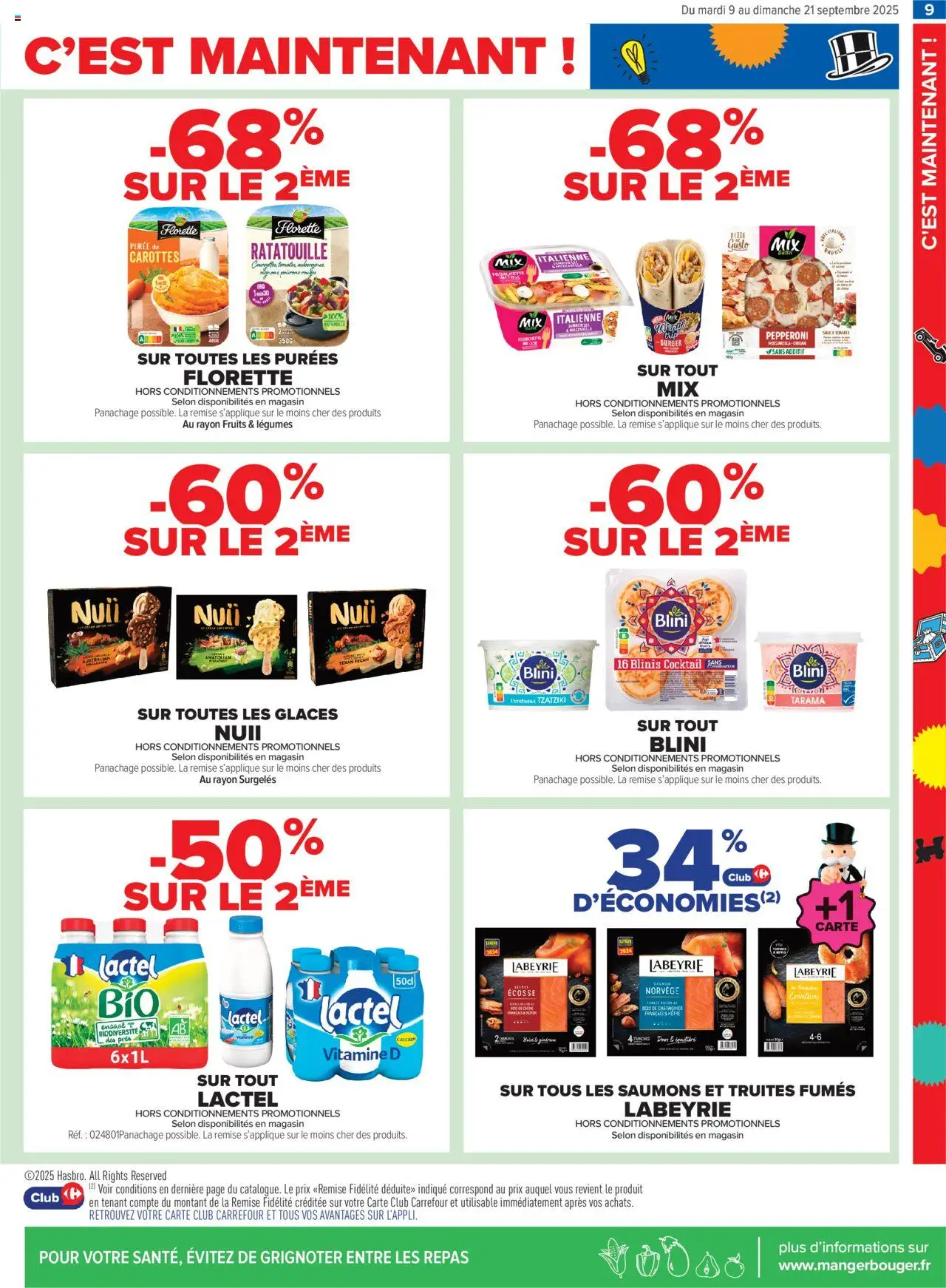  | Page: 9 | Produits: Glaces, Carottes, Pepperoni, Blinis