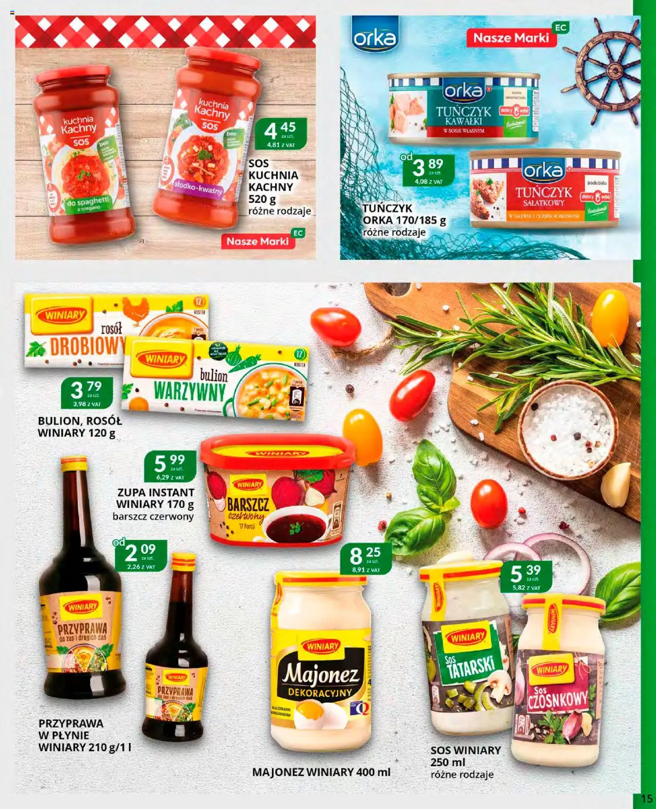 Eurocash Gazetka od 20.10.2025 | Strona: 15 | Produkty: Majonez winiary, Tuńczyk, Zupa, Majonez