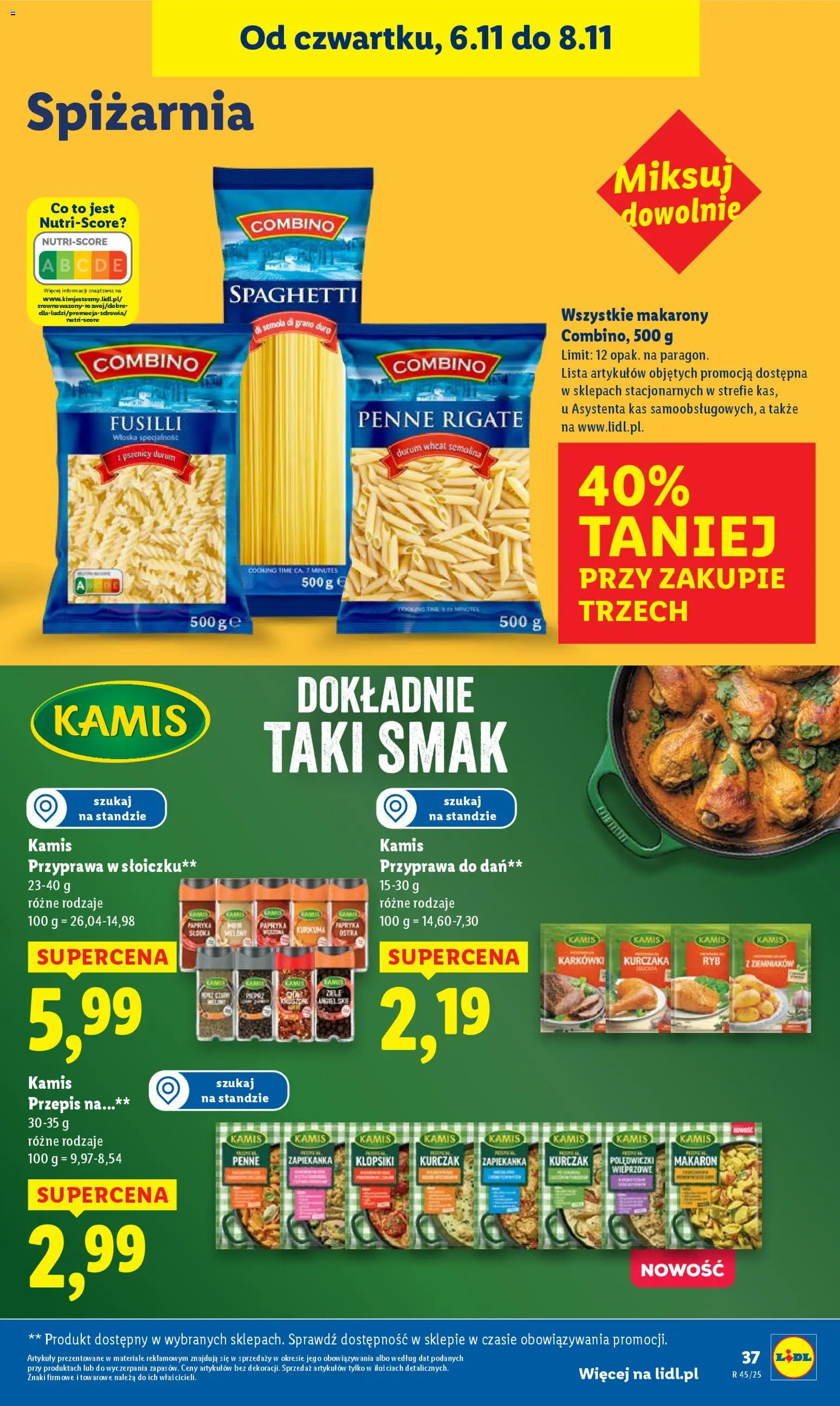 Lidl Gazetka od 06.11.2025 | Strona: 41 | Produkty: Kurczak, Zapiekanka, Papryka, Makaron