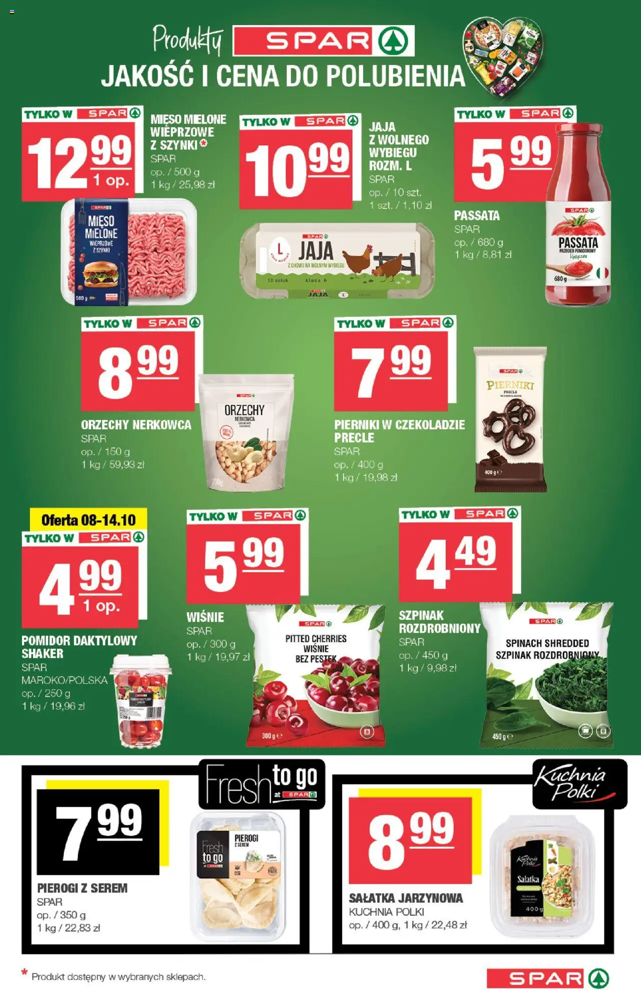 Spar Gazetka od 08.10.2025 | Strona: 5 | Produkty: Mięso, Przecier pomidorowy, Mięso mielone, Wiśnie