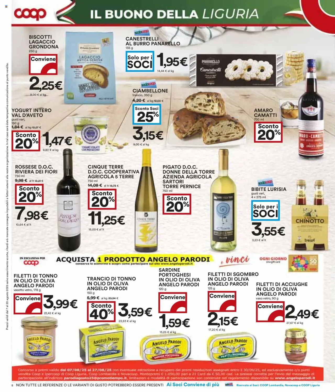 Volantino COOP del 07.08.2025 | Pagina: 8 | Prodotti: Yogurt, Chinotto, Olio, Amaro