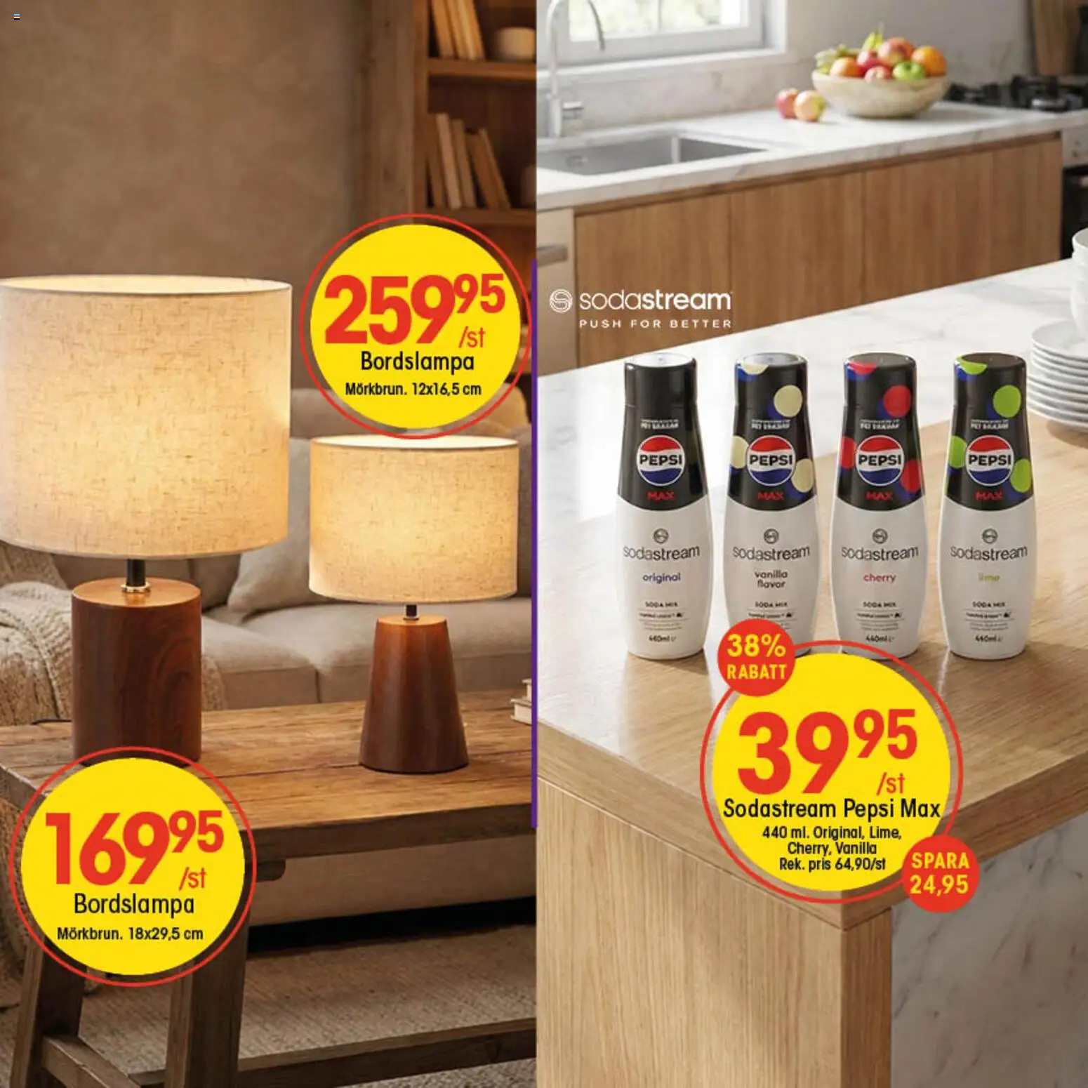 EKO reklamblad aktuell från 16.02.2026 | Sida: 10 | Produkter: Bordslampa, Pepsi, Sodastream