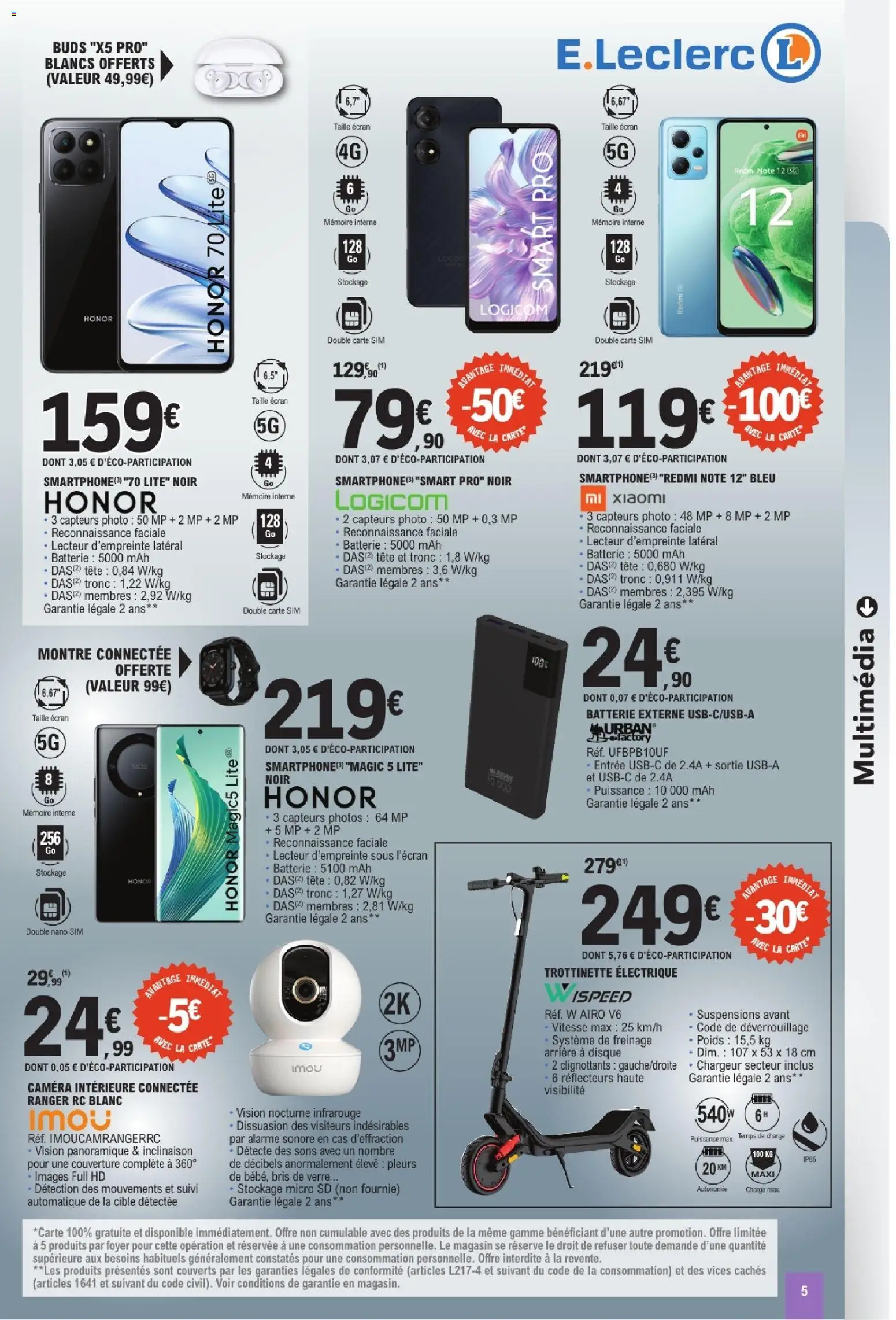 {H1} | Page: 5 | Produits: Montre, Trottinette électrique, Couverture, Caméra