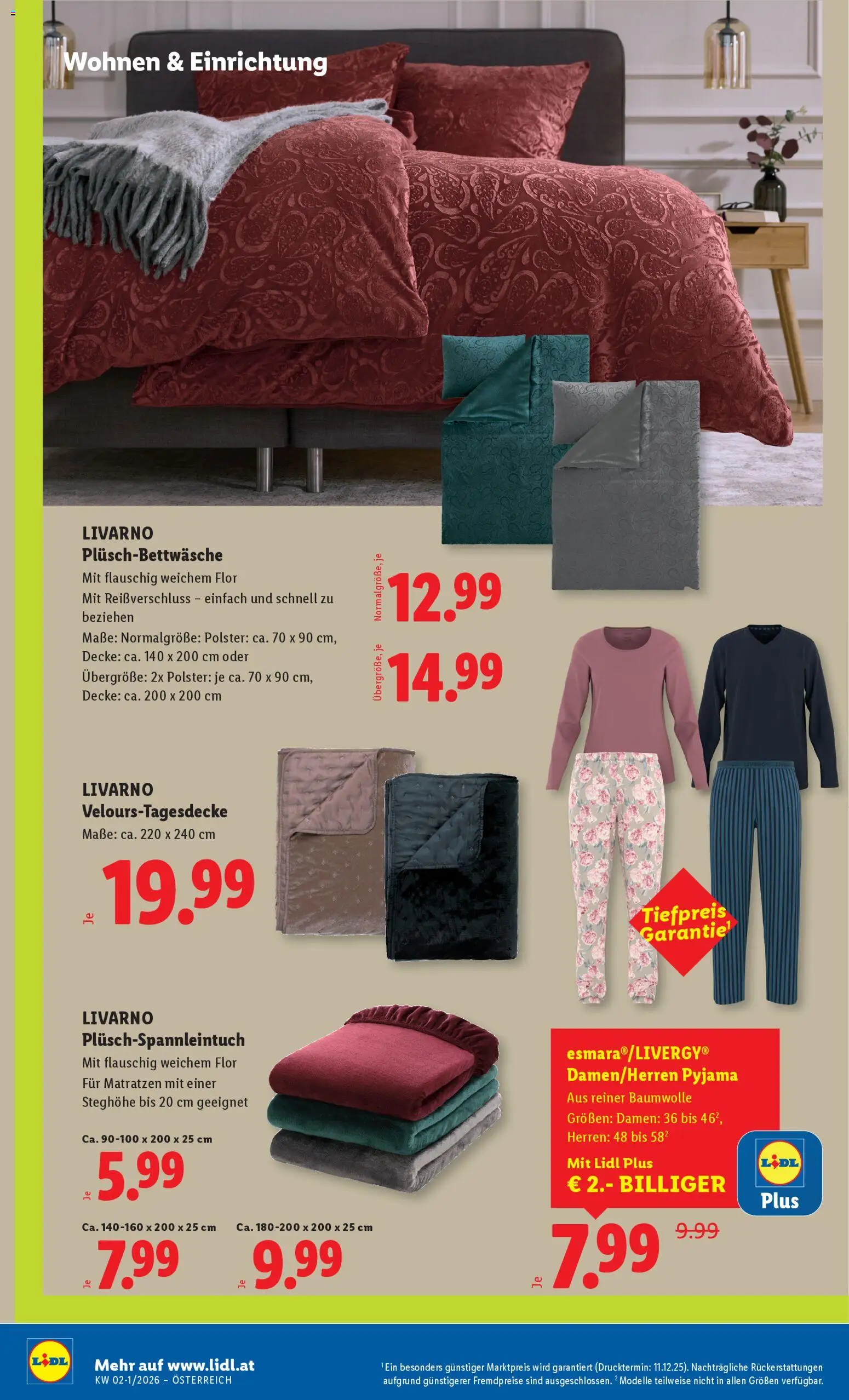 Lidl Flugblatt gültig ab 02.01.2026 | Seite: 28 | Produkte: Pyjama, Decke