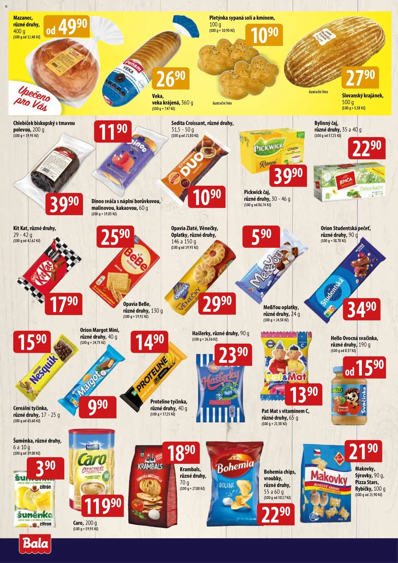 BALA velký leták Holba + od 01.04.2026 | Strana: 4 | Produkty: Veka, Croissant, Mazanec, Caro