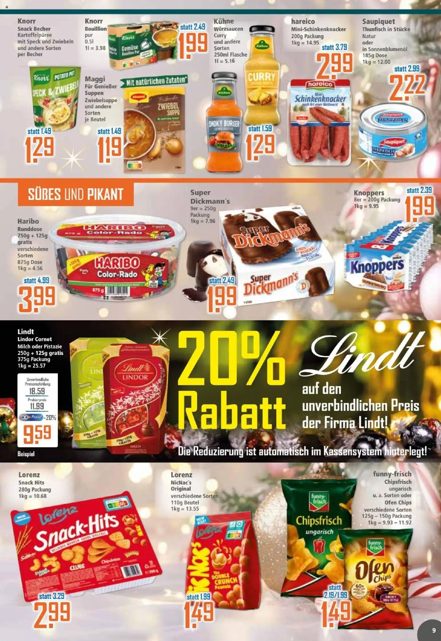 Klaas & Kock Prospekt – gültig ab 22.12.2025 | Seite: 9 | Produkte: Haribo, Milch, Thunfisch, Gemüse