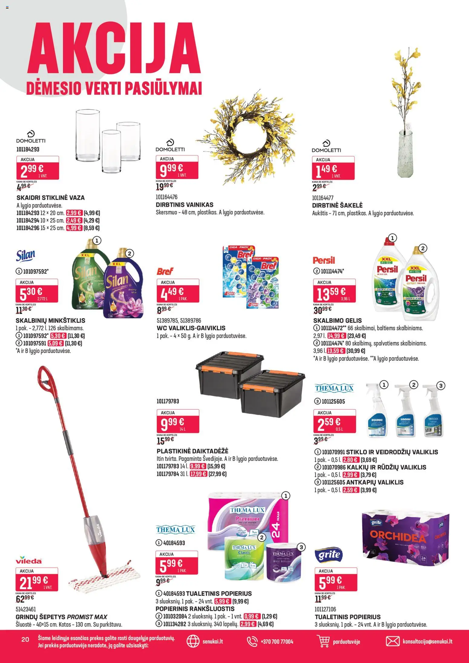 Senukai akcijos nuo 31.03.2026 | Puslapis: 20 | Prekių: Rankšluostis, Wc, Vaza, Tualetinis popierius