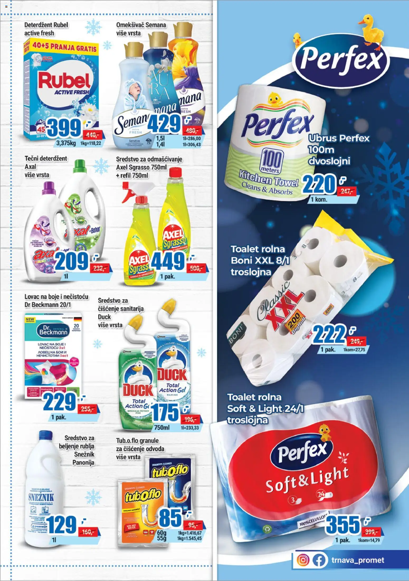 Trnava Promet katalog - važi od 19.01.2026 | Strana: 21 | Proizvode: Deterdžent, Tečni deterdžent, Ubrus