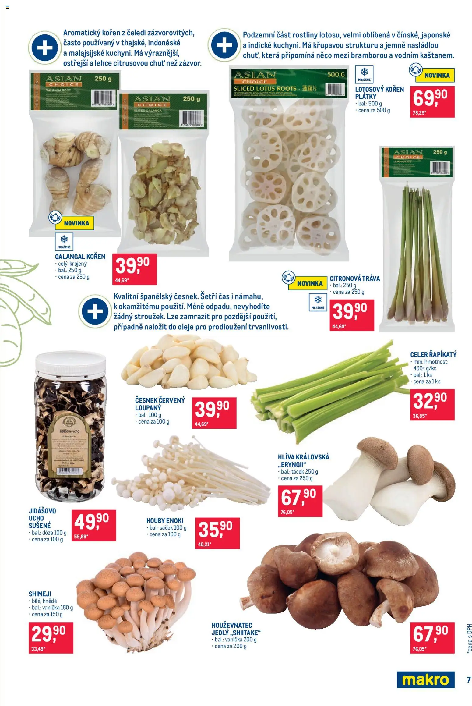 Makro leták - Pro milovníky jídla od 14.01.2026 | Strana: 7 | Produkty: Oleje, Česnek, Lotus, Sušené houby