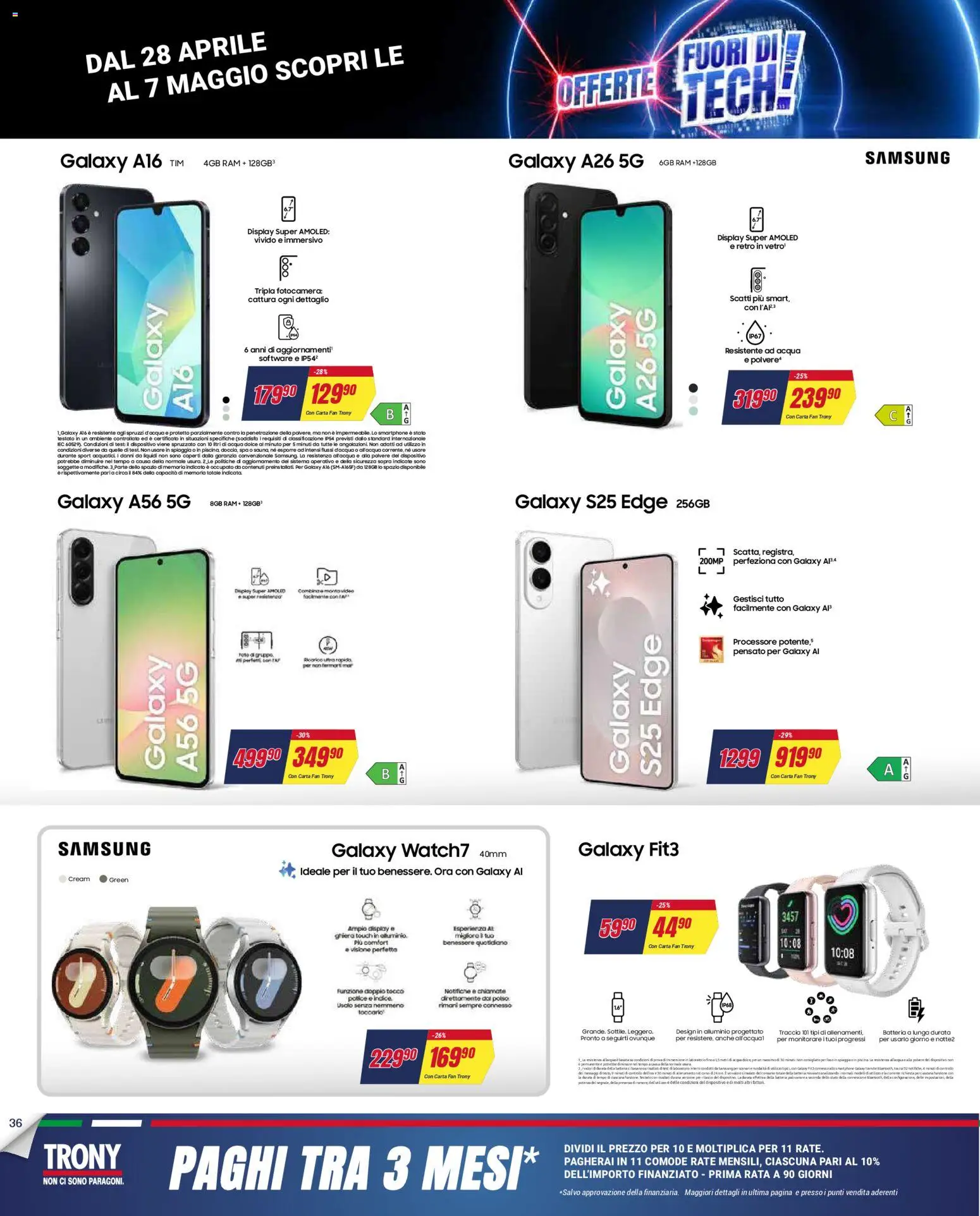 Volantino Trony del 28.04.2026 | Pagina: 36 | Prodotti: Monitorare, Fotocamera, Fan, Batteria
