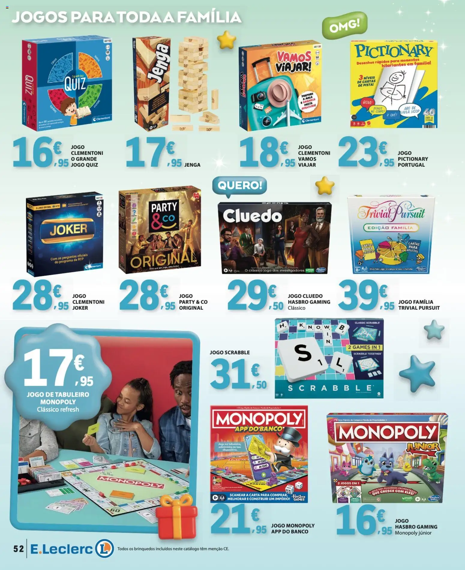 E.Leclerc Brinquedos de Natal │ válido de 11.11.2025 | Página: 52 | Produtos: Jogos, Banco