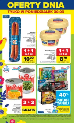 Pogląd oferty "Carrefour gazetka" - ważna od 30.03.2026 | Strona: 4 | Produkty: Kiełbasa, Groszek, Masło klarowane, Masło