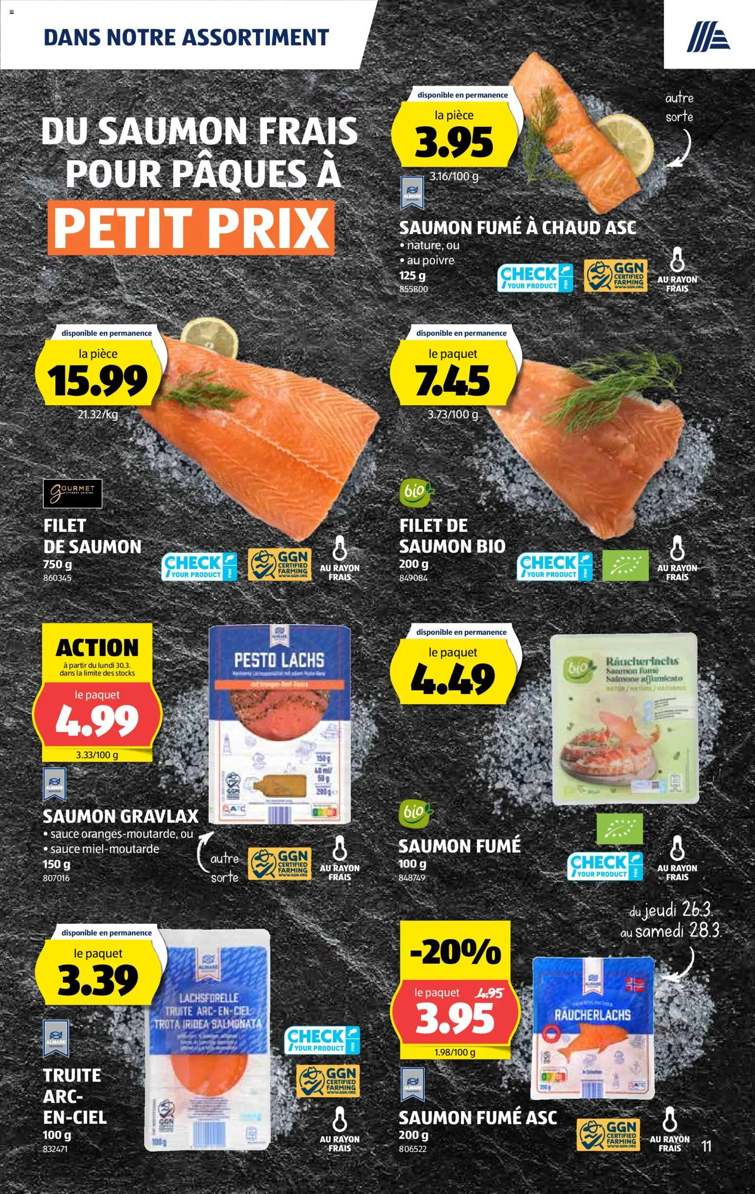Aldi aktionen FR – gültig ab 26.03.2026 | Seite: 12 | Produkte: Lachs, Räucherlachs