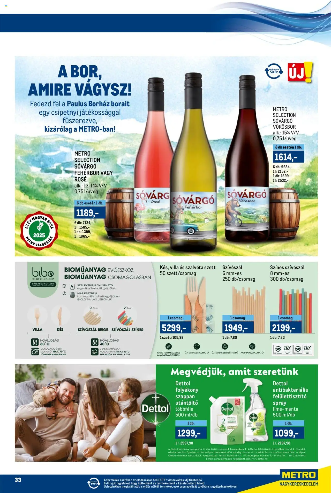 Metro akciós ujság - amely érvényes a következő dátumtól: 16.10.2025 | Oldal: 33 | Termékek: Bor, Szappan, Fehérbor, Vörösbor