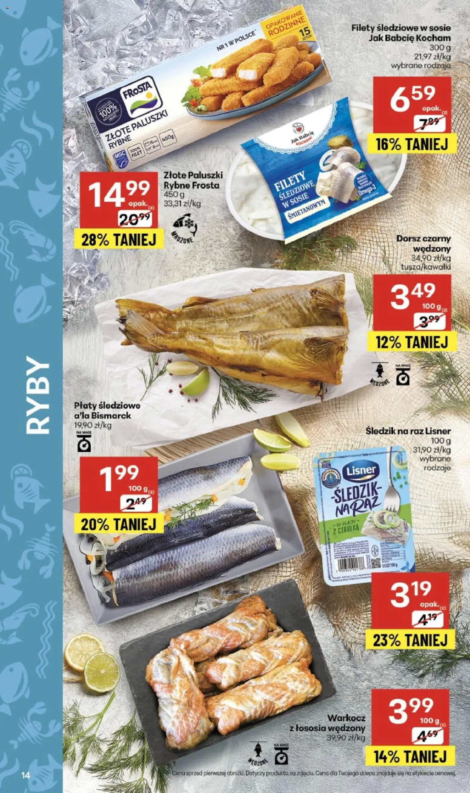 Delikatesy Centrum Gazetka od 30.10.2025 | Strona: 14 | Produkty: Dorsz, Dorsz czarny, Paluszki, Ryby