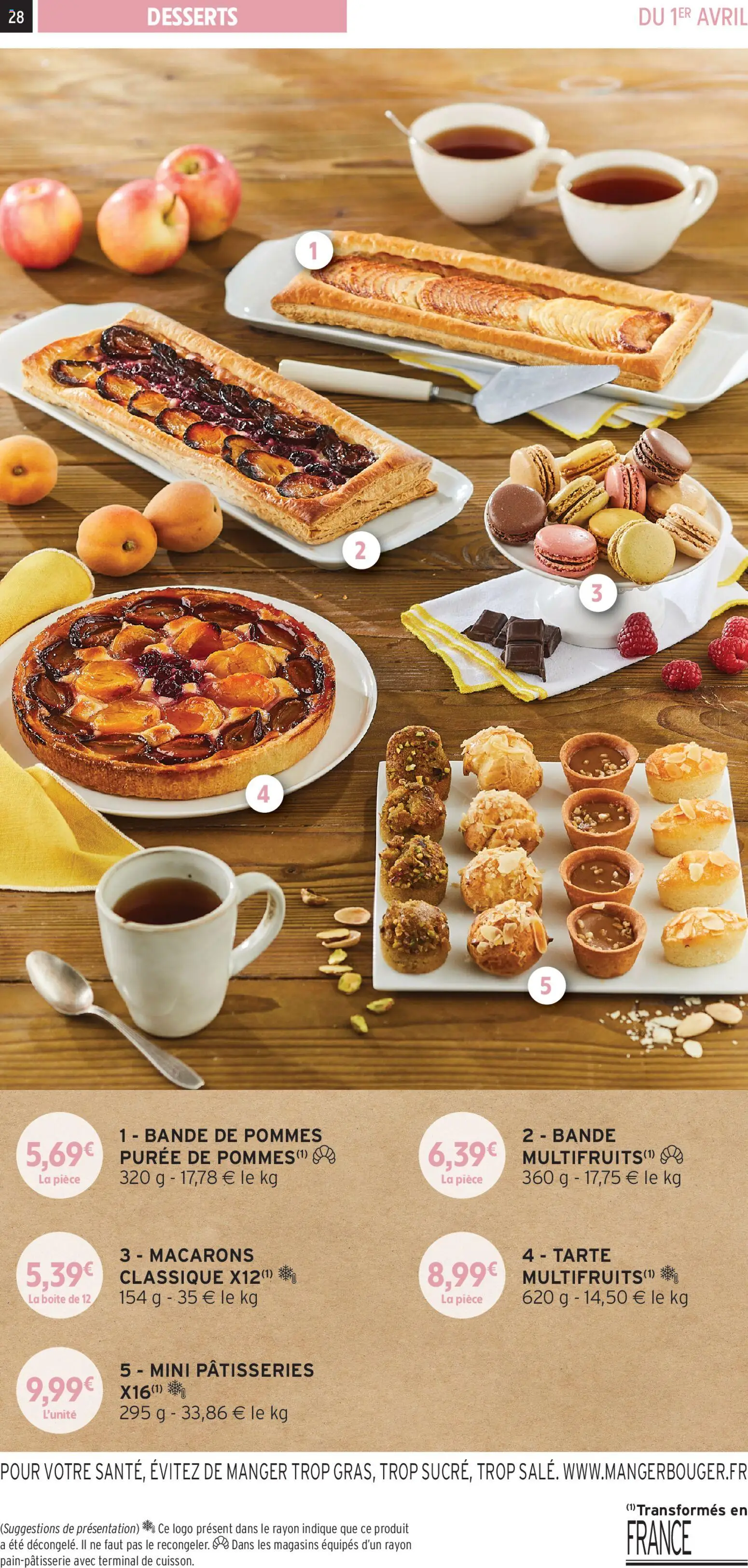 {H1} | Page: 28 | Produits: Macarons, Pommes