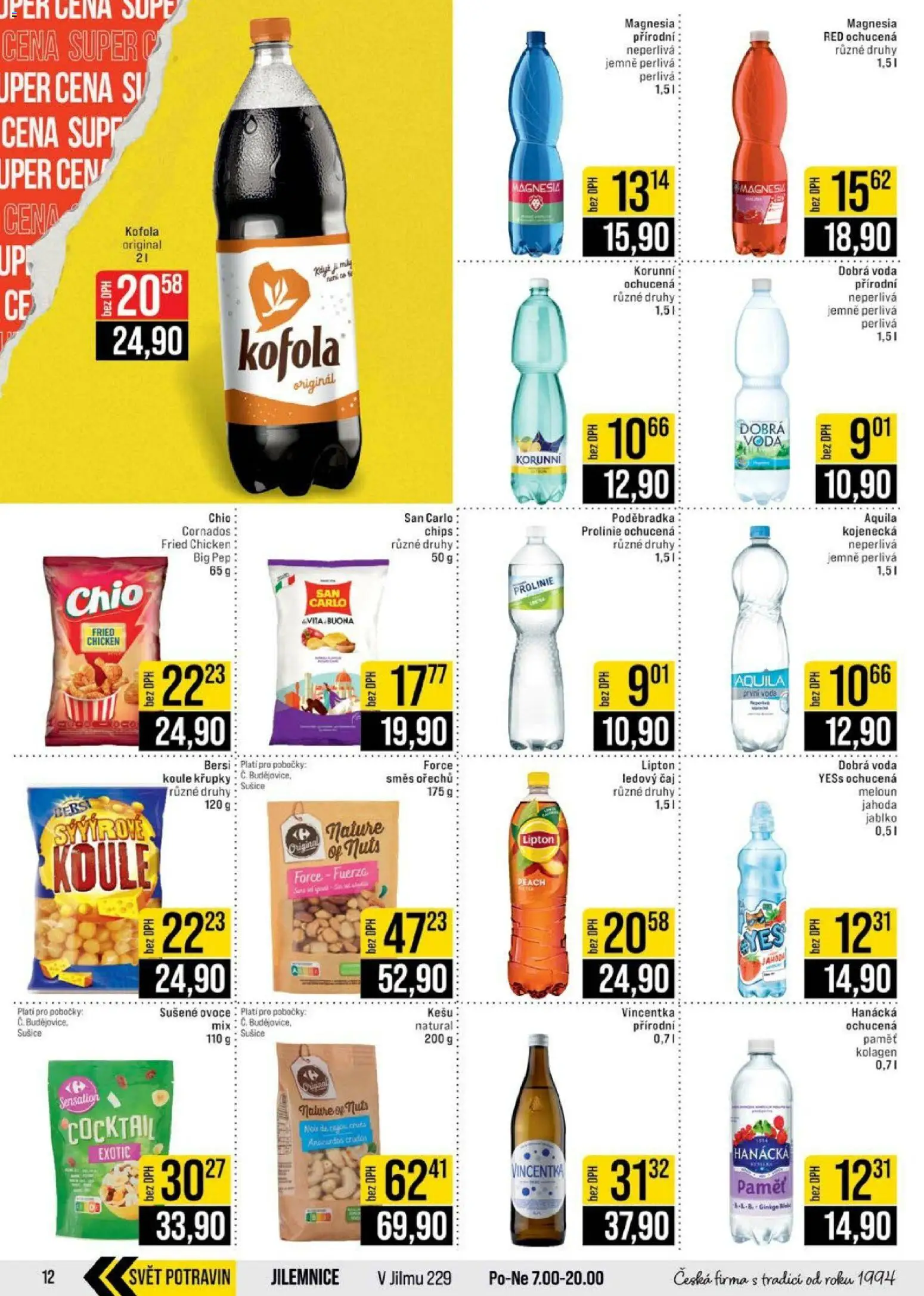 Jip leták - Cash & Carry od 28.01.2026 | Strana: 12 | Produkty: Dobrá voda, Čaj, Magnesia, Ledový čaj