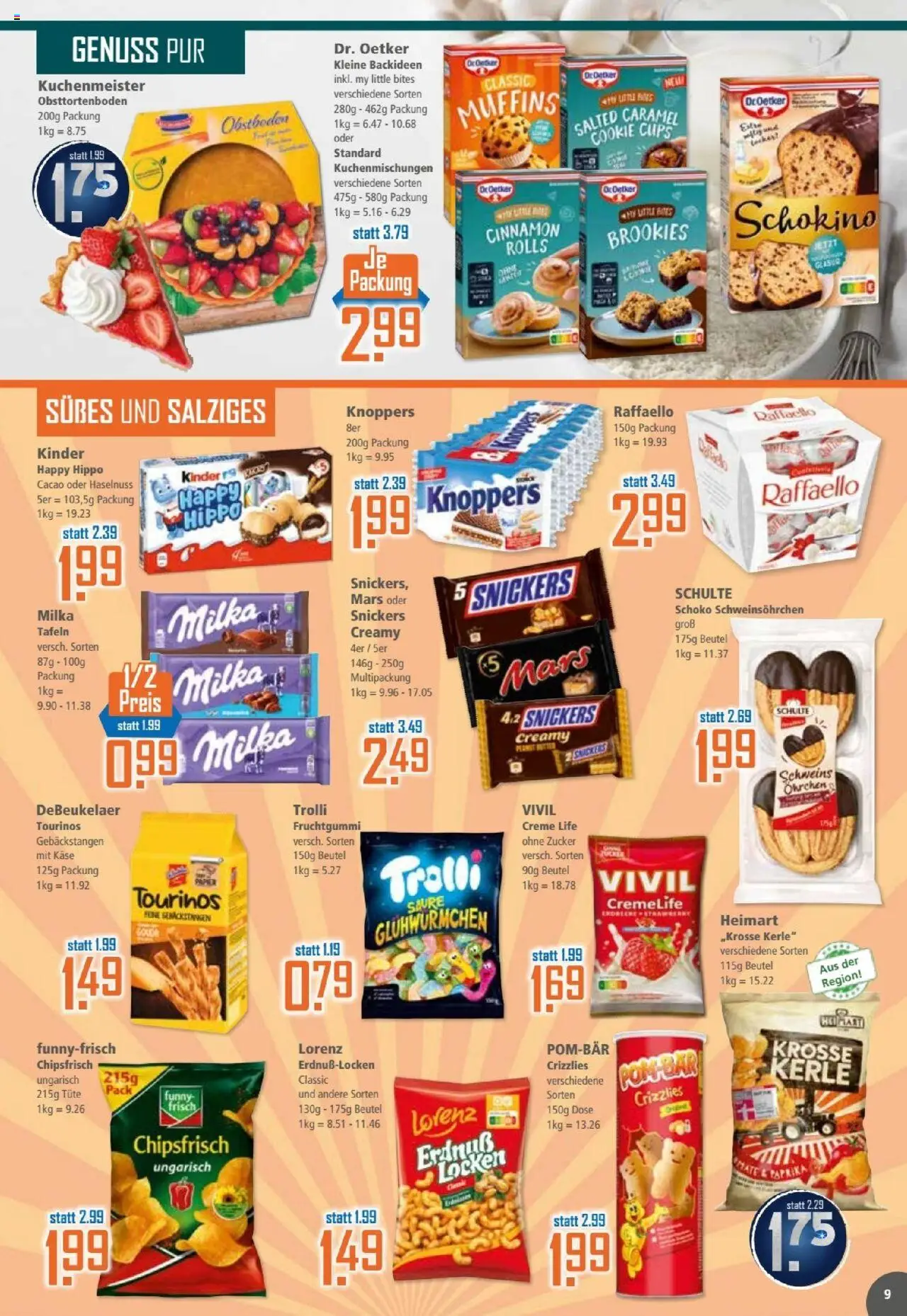Klaas & Kock Prospekt - gültig ab dem 30.06.2025 | Seite: 9 | Produkte: Milka, Snickers, Creme, Mars