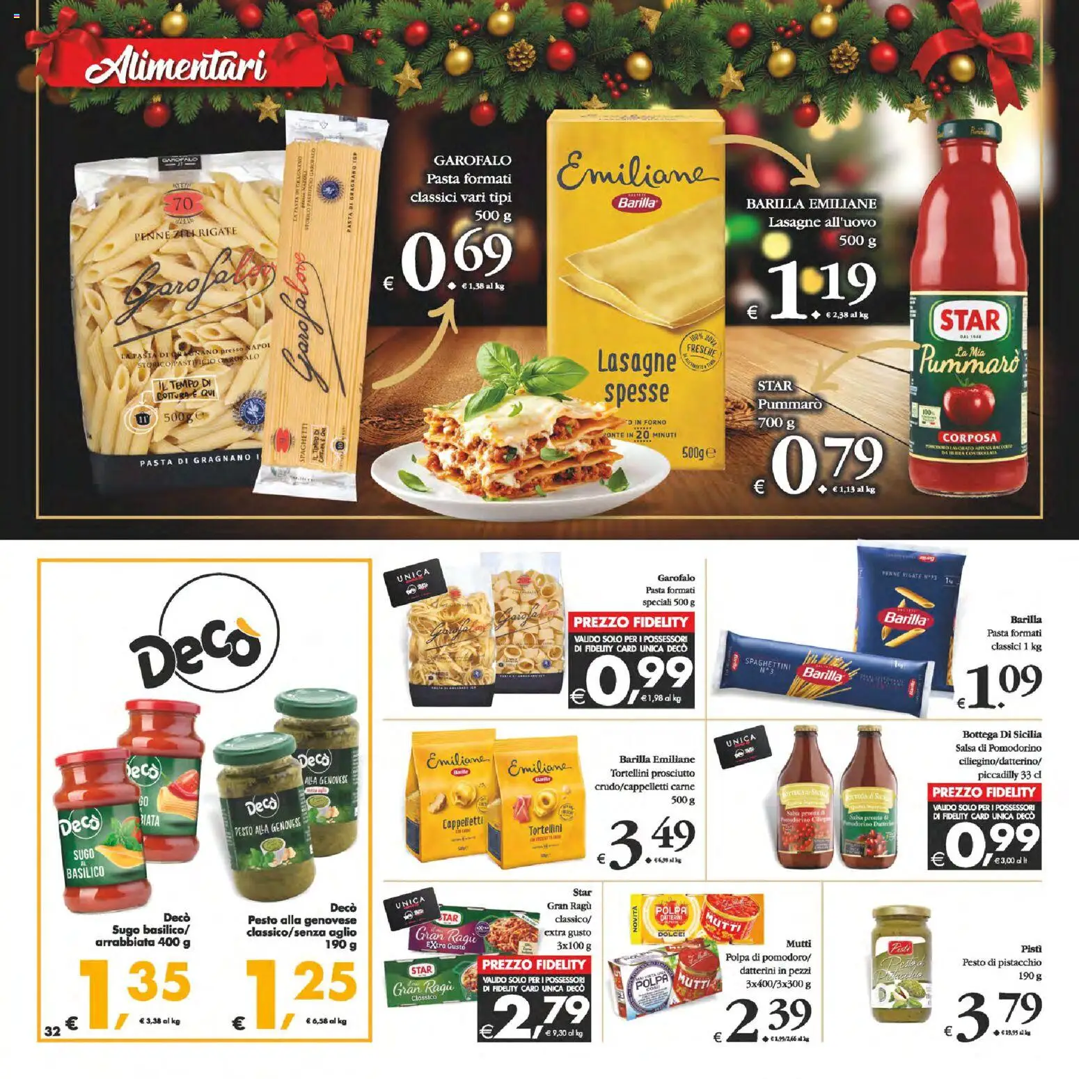Volantino Decò del 16.12.2025 | Pagina: 32 | Prodotti: Prosciutto, Basilico, Mutti, Forno