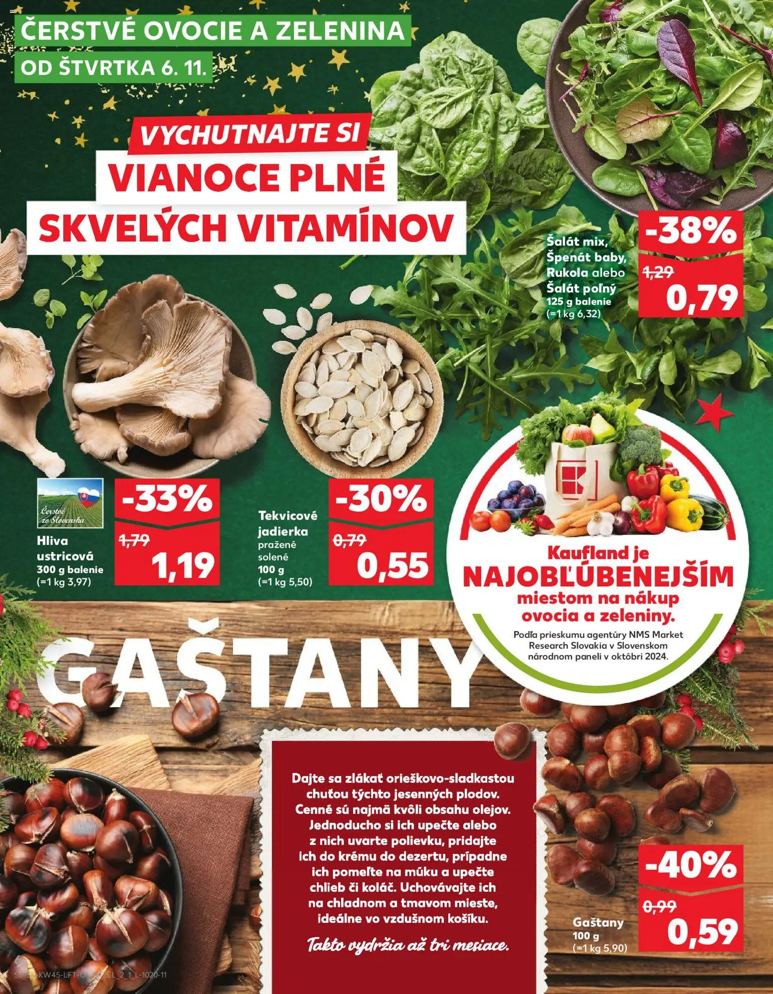 Nové Kaufland akcie – leták je platný od 06.11.2025 | Strana: 6 | Produkty: Gaštany, Chlieb, Šalát, Ovocie