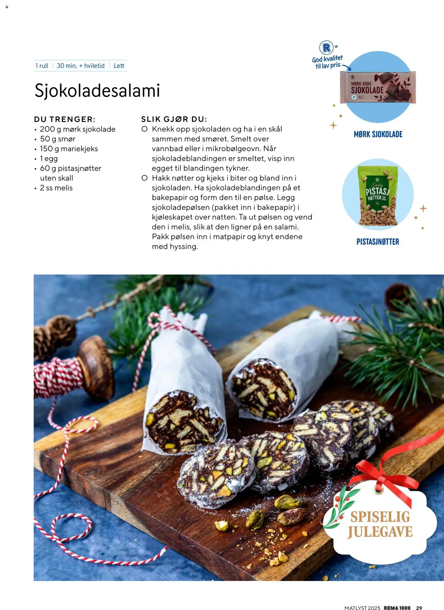 {H1} | Side: 29 | Produkter: Smør, Sjokolade, Nøtter, Суміш дитяча