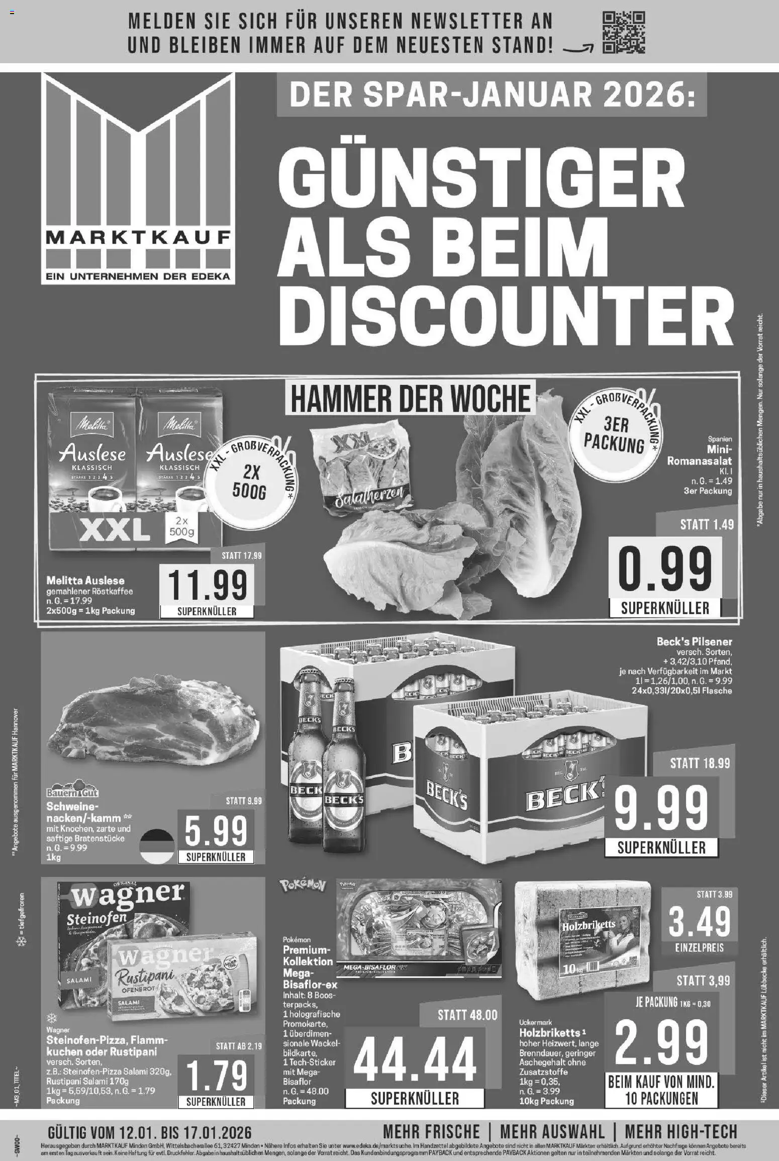 Marktkauf Prospekt 	 – gültig ab 12.01.2026 | Seite: 1 | Produkte: Melitta, Salami, Kuchen